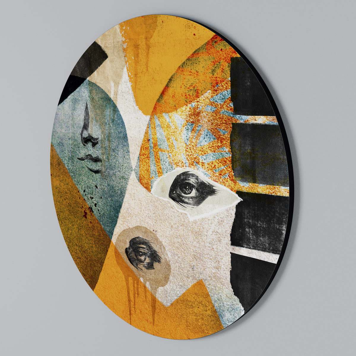 ABSTRACT FACES Round Wall Art