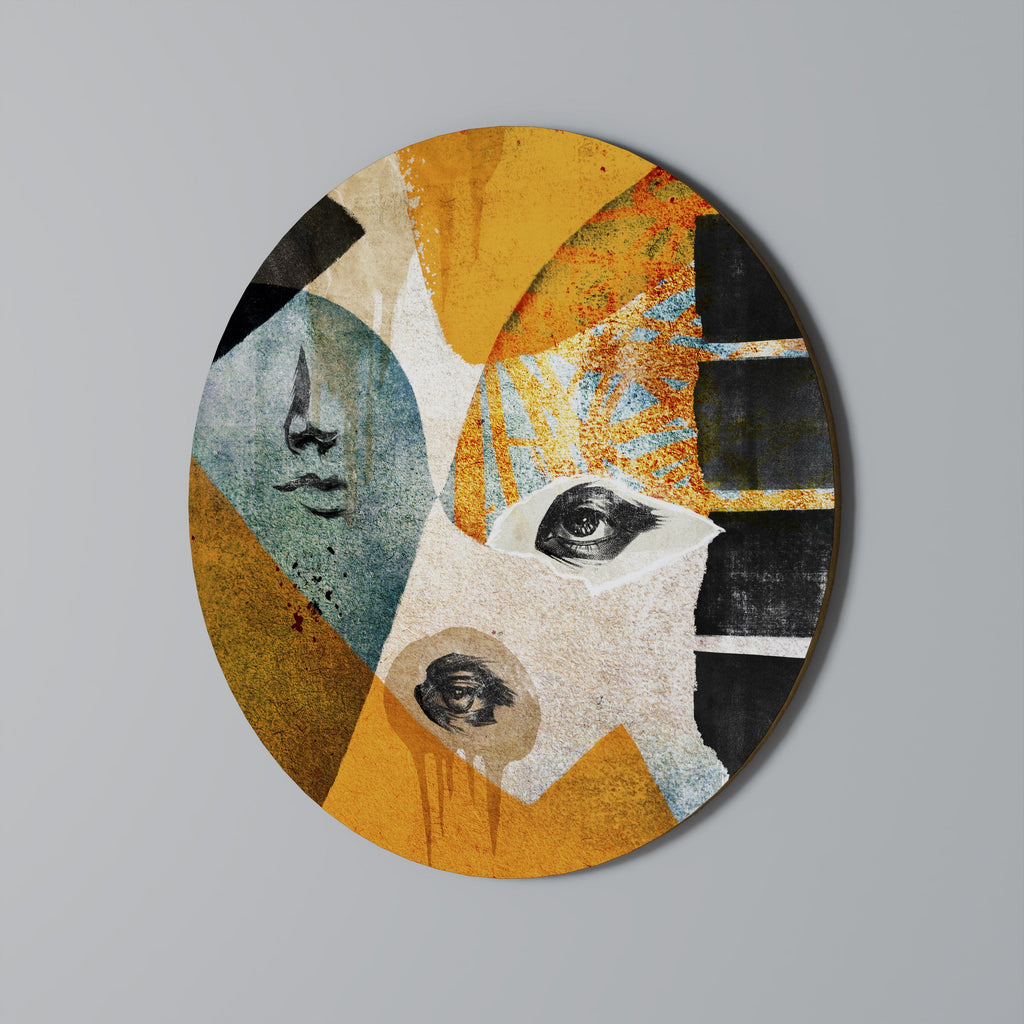 ABSTRACT FACES Quadro Redondo Decorativo