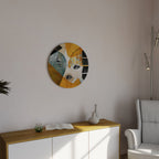 ABSTRACT FACES Quadro Redondo Decorativo