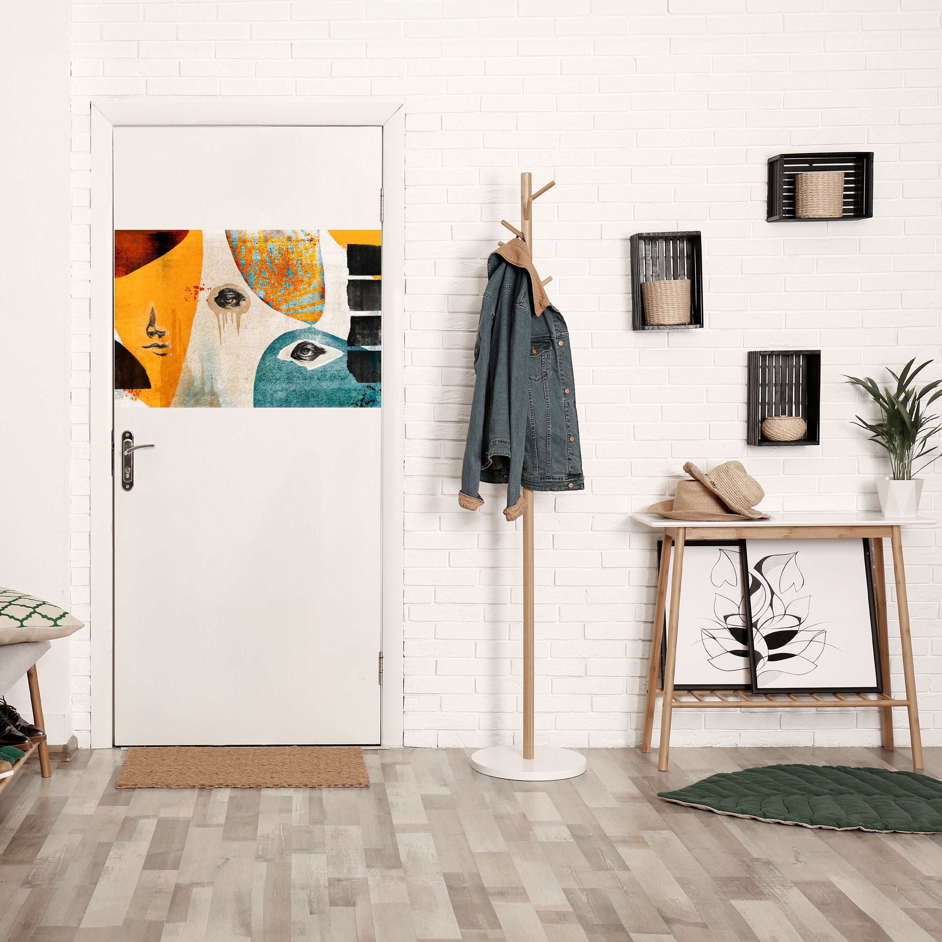 ABSTRACT FACES Poster Horizontal Autocolante