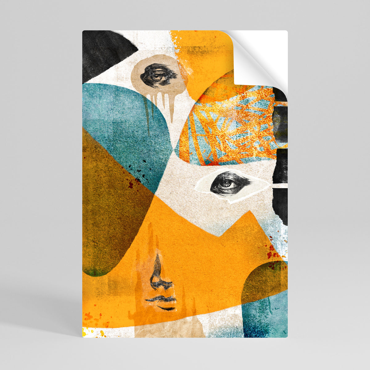 ABSTRACT FACES Póster Autocolante Vertical