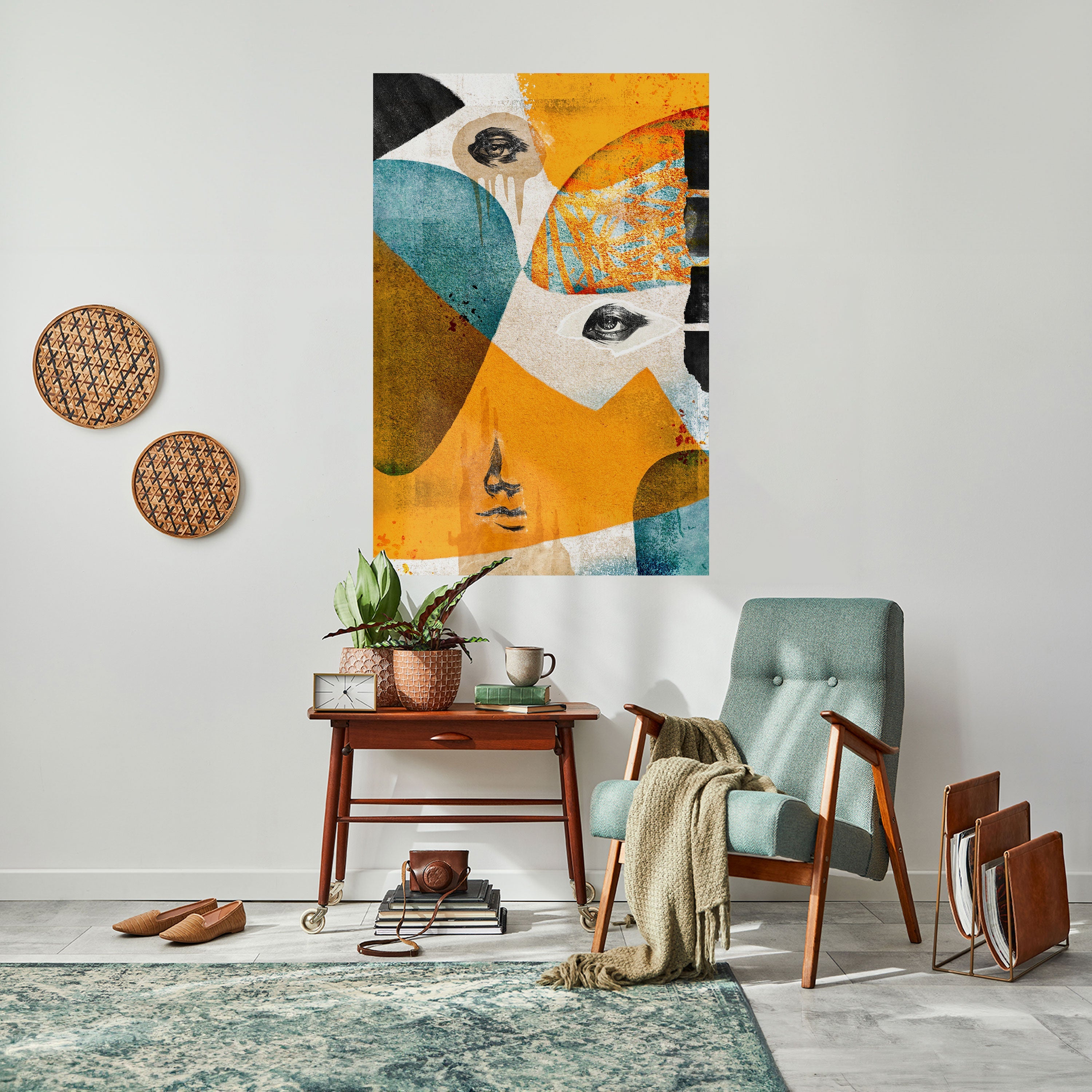 ABSTRACT FACES Poster Vertical Autocolante