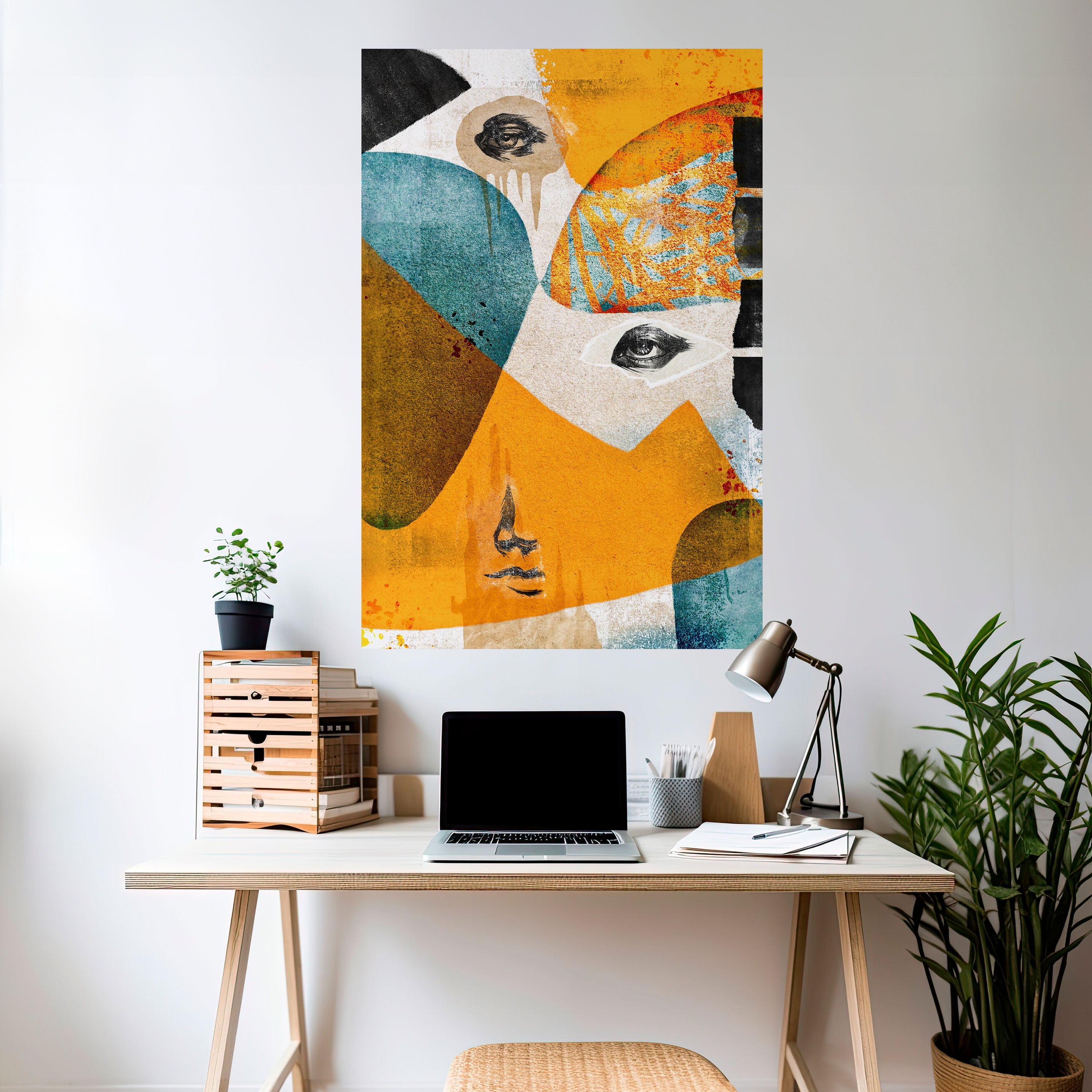 ABSTRACT FACES Poster Vertical Autocolante