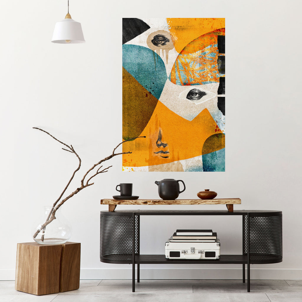 ABSTRACT FACES Poster Vertical Autocolante