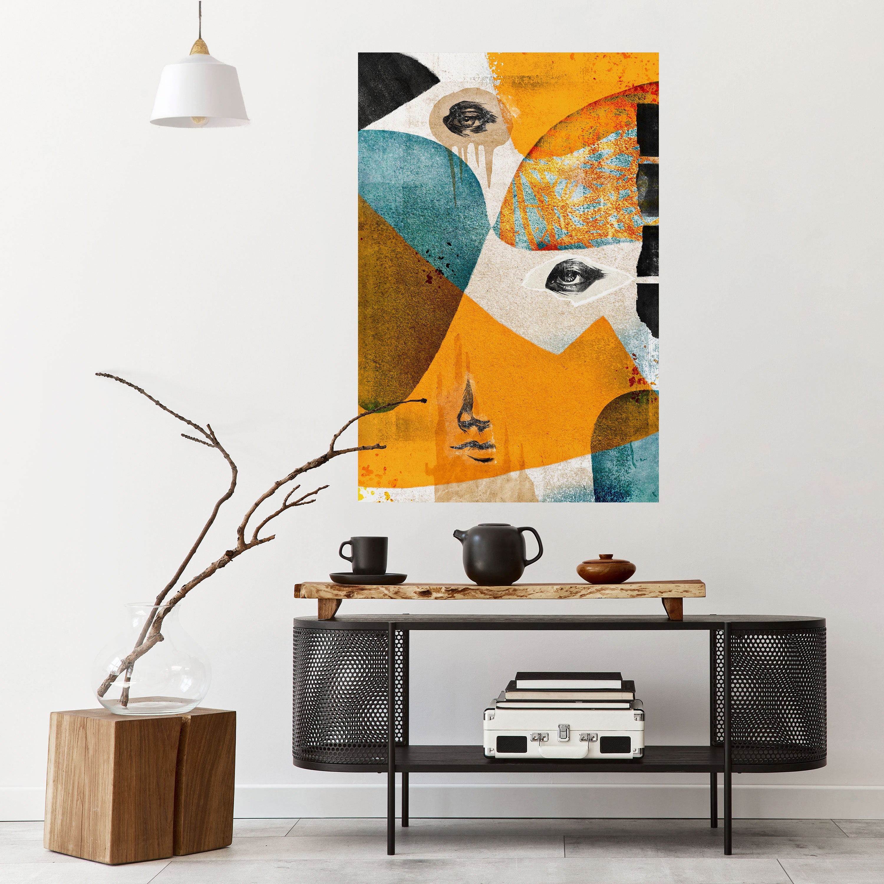 ABSTRACT FACES Poster Vertical Autocolante