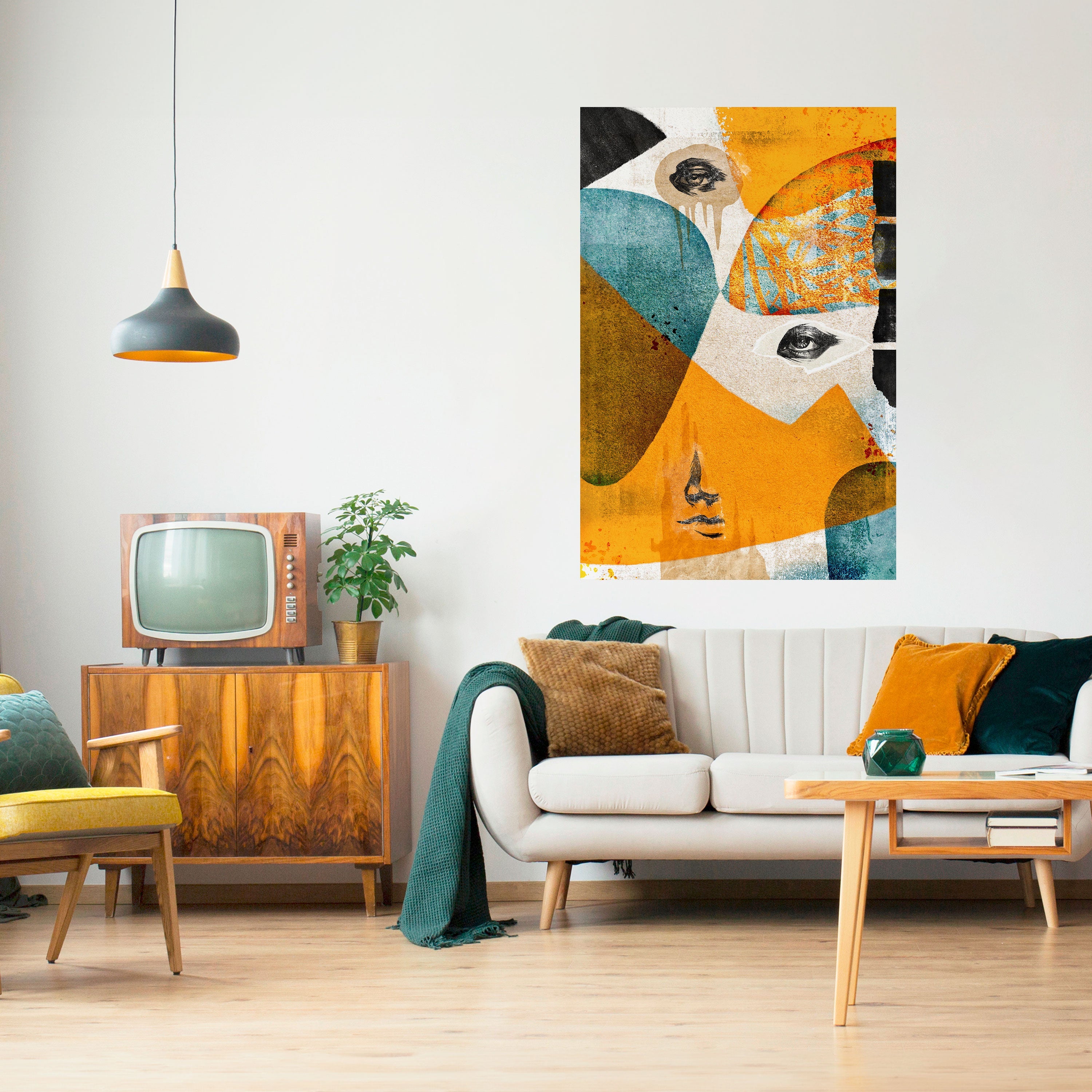 ABSTRACT FACES Poster Vertical Autocolante