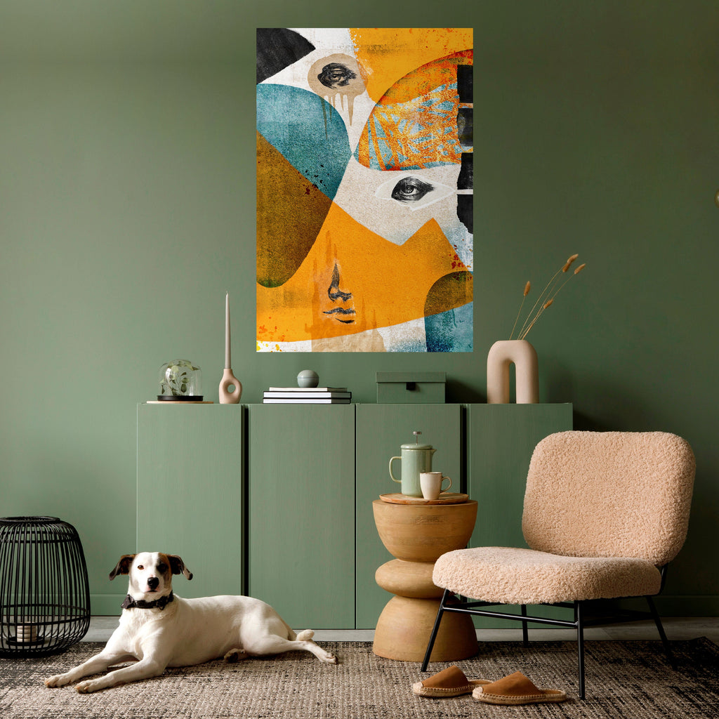 ABSTRACT FACES Poster Vertical Autocolante