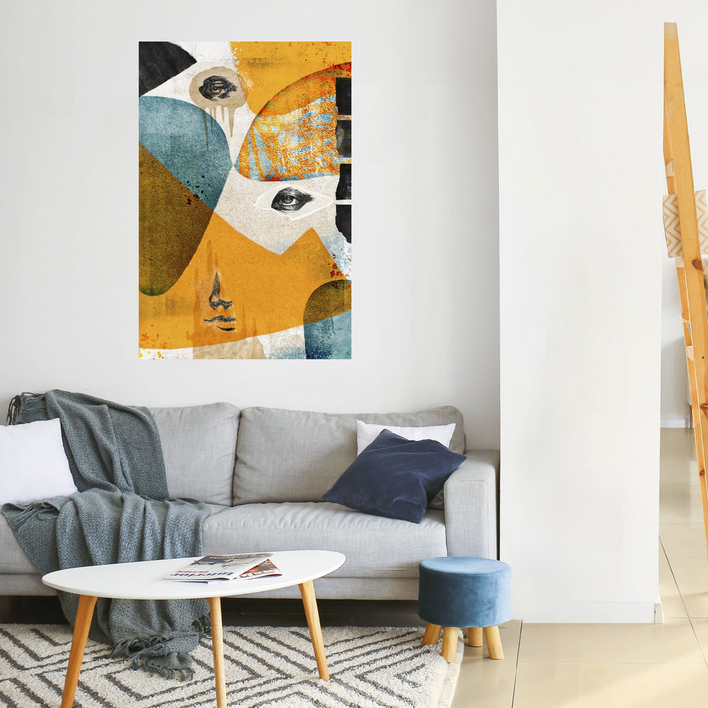 ABSTRACT FACES Poster Vertical Autocolante