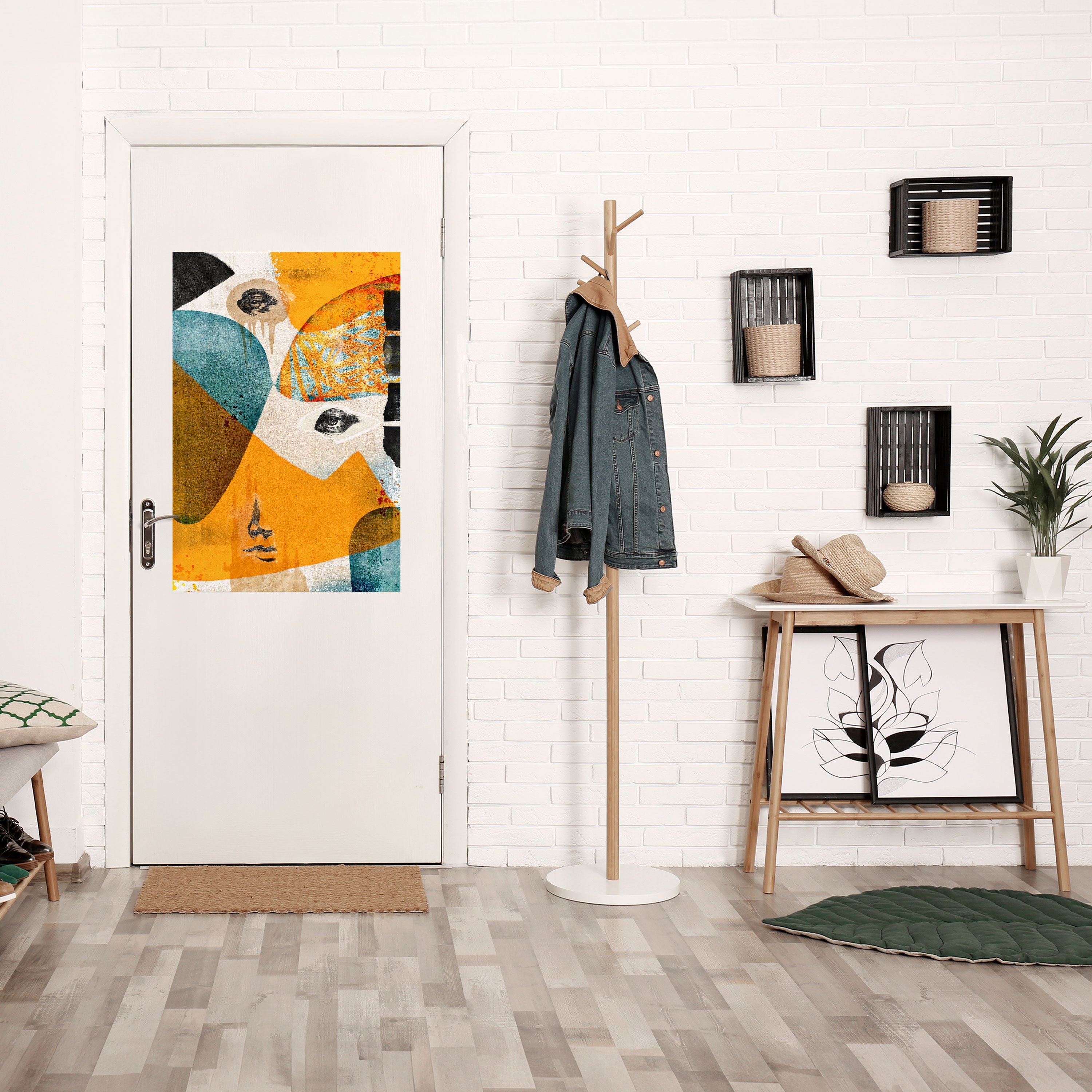 ABSTRACT FACES Poster Vertical Autocolante