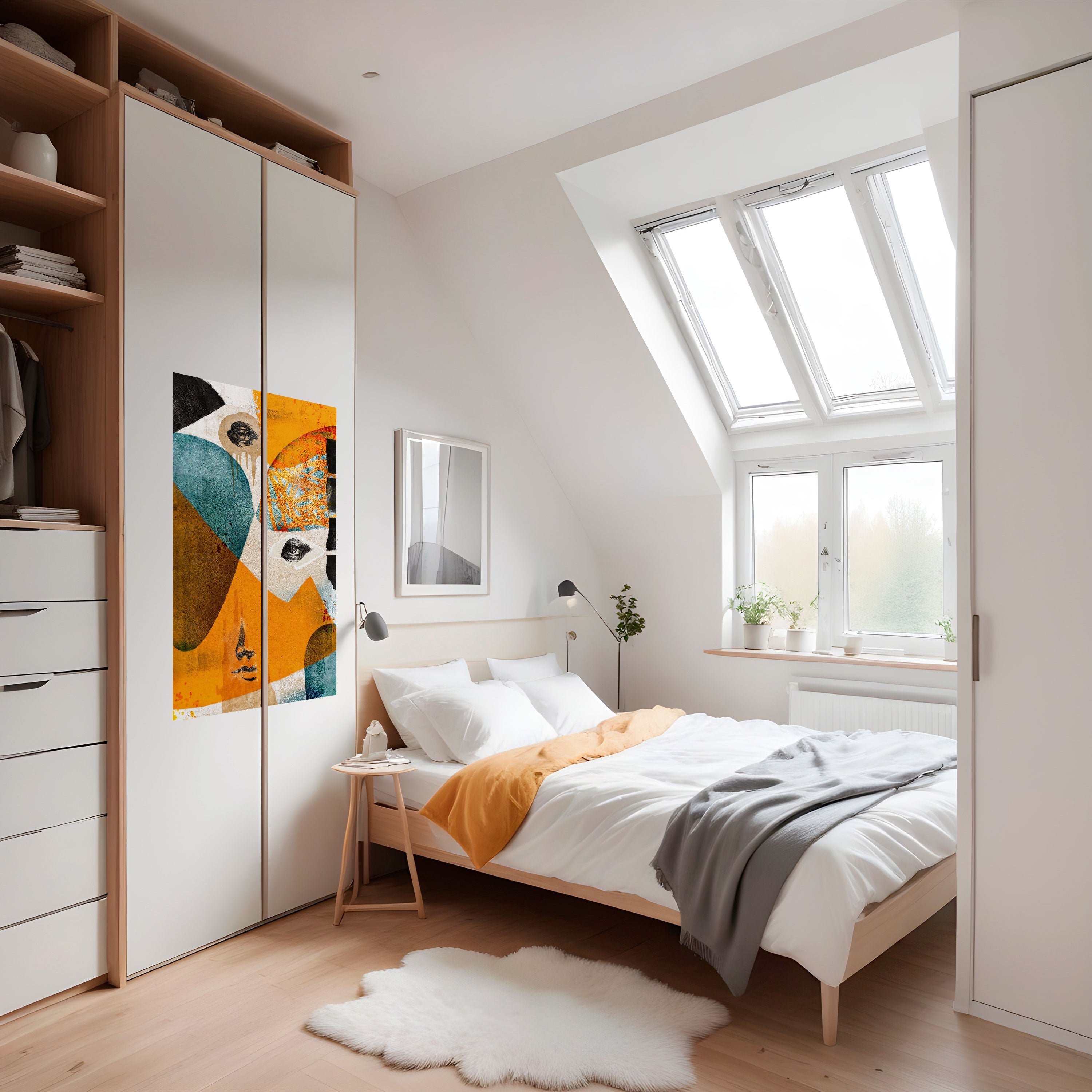 ABSTRACT FACES Poster Vertical Autocolante