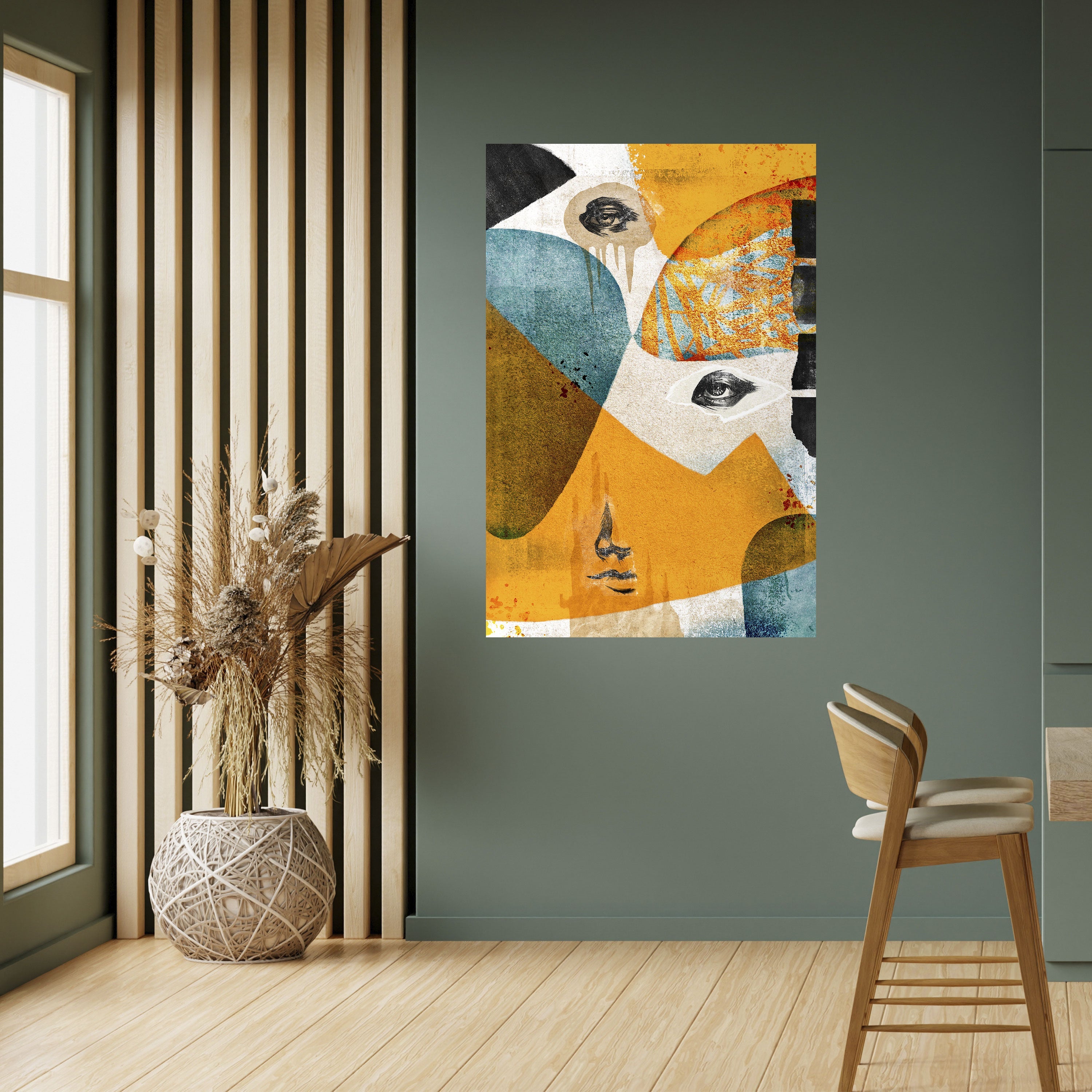 ABSTRACT FACES Poster Vertical Autocolante