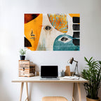 ABSTRACT FACES Poster Horizontal Autocolante