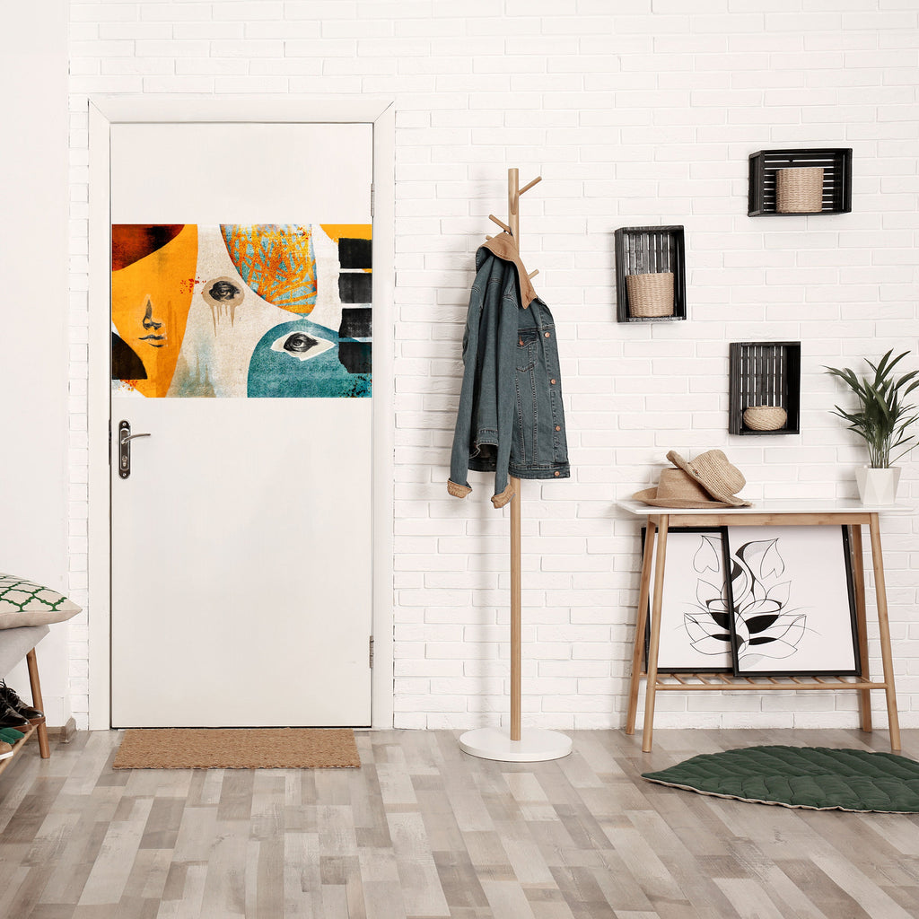 ABSTRACT FACES Poster Horizontal Autocolante