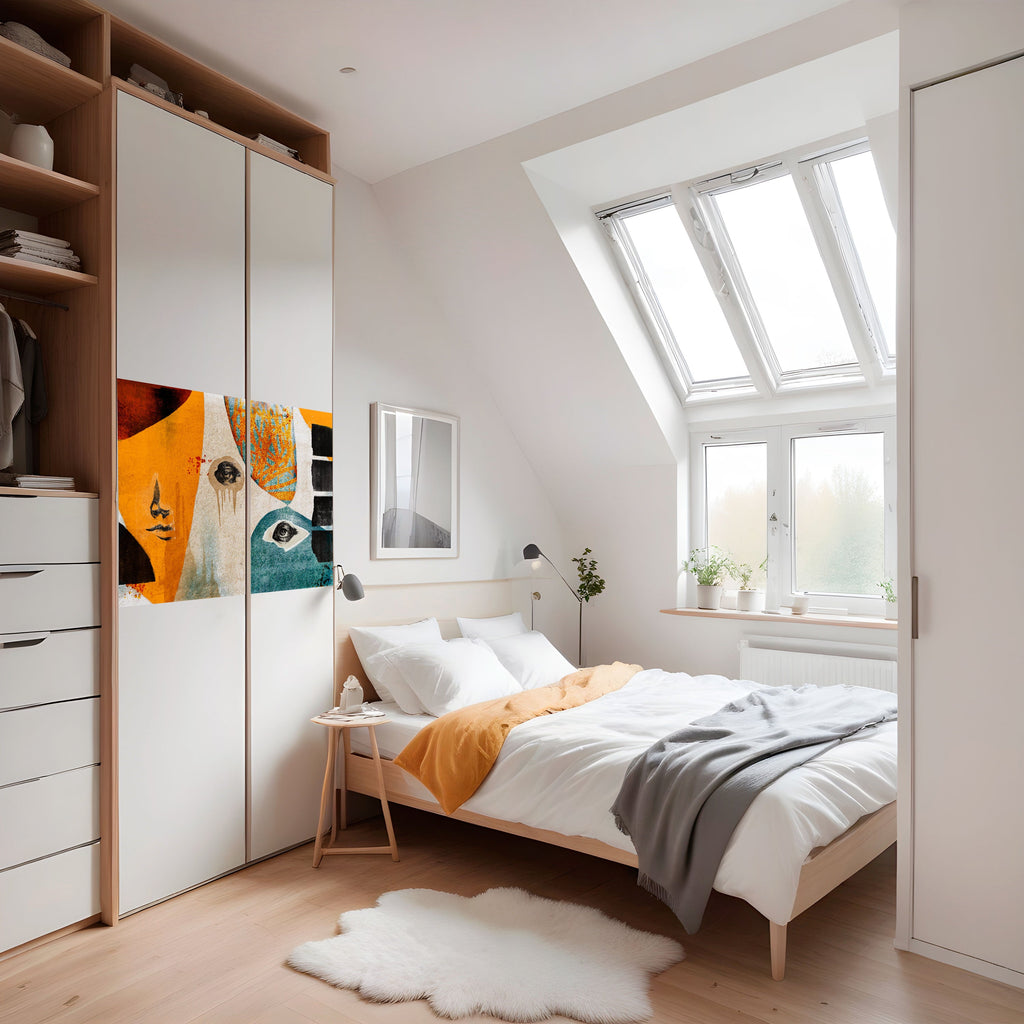 ABSTRACT FACES Poster Horizontal Autocolante