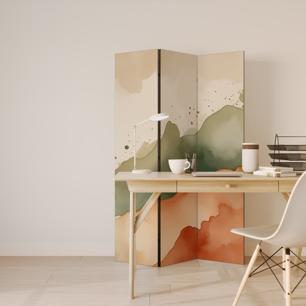 WATERCOLOUR PEAKS 3-Panel Room Divider