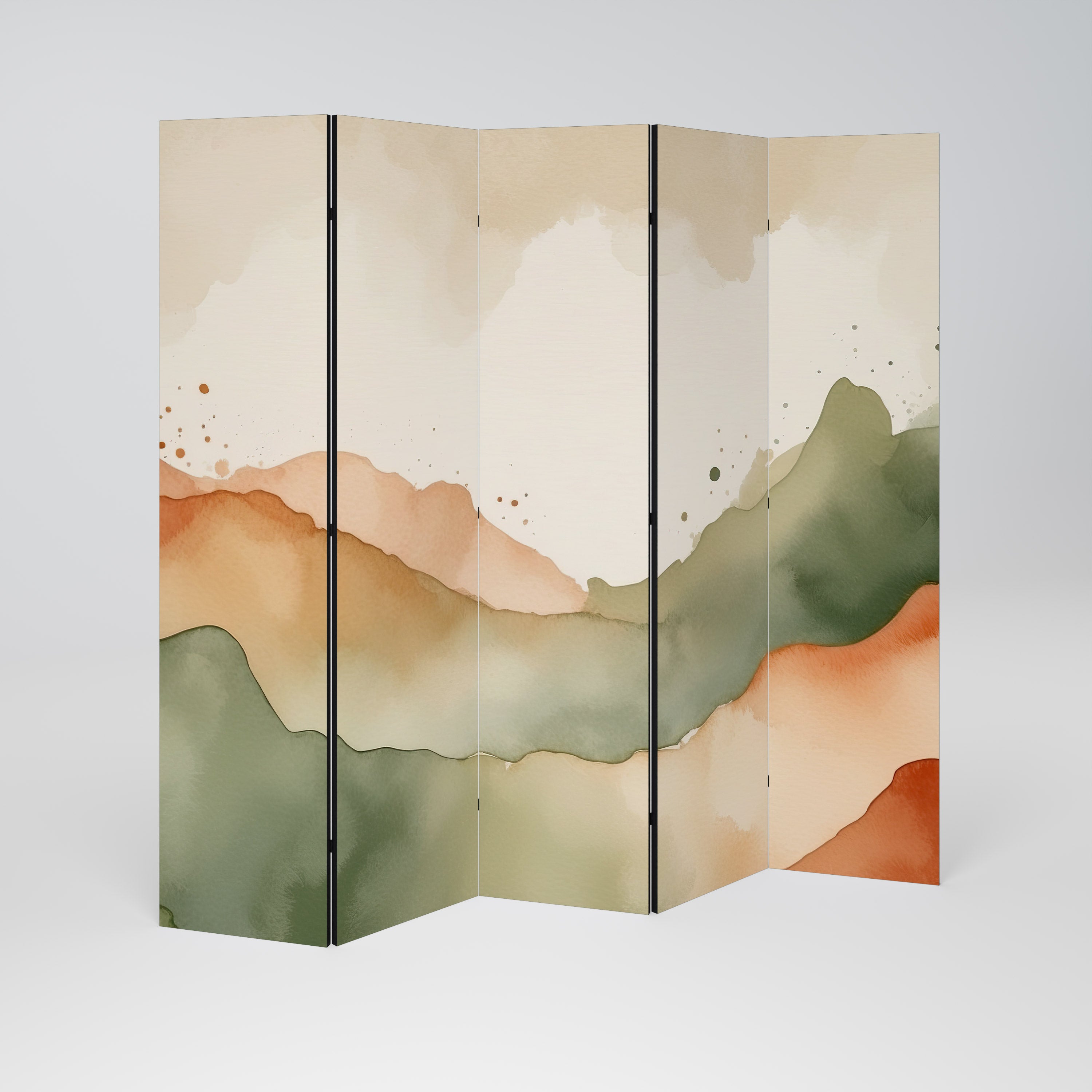 WATERCOLOUR PEAKS 5-Panel Room Divider