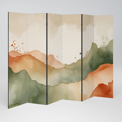 WATERCOLOUR PEAKS Biombo de 6 Painéis