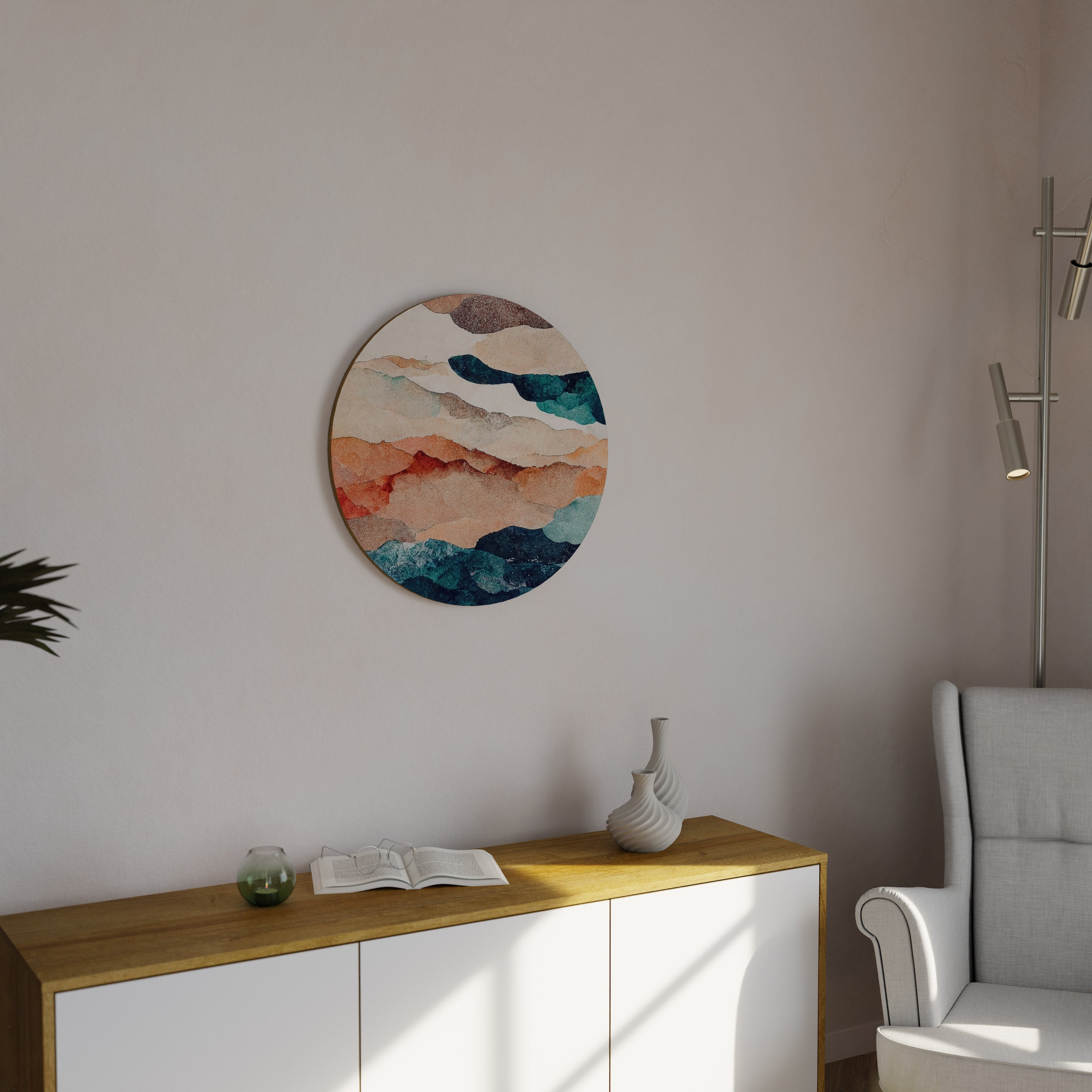 ABSTRACT LANDSCAPE Round Wall Art