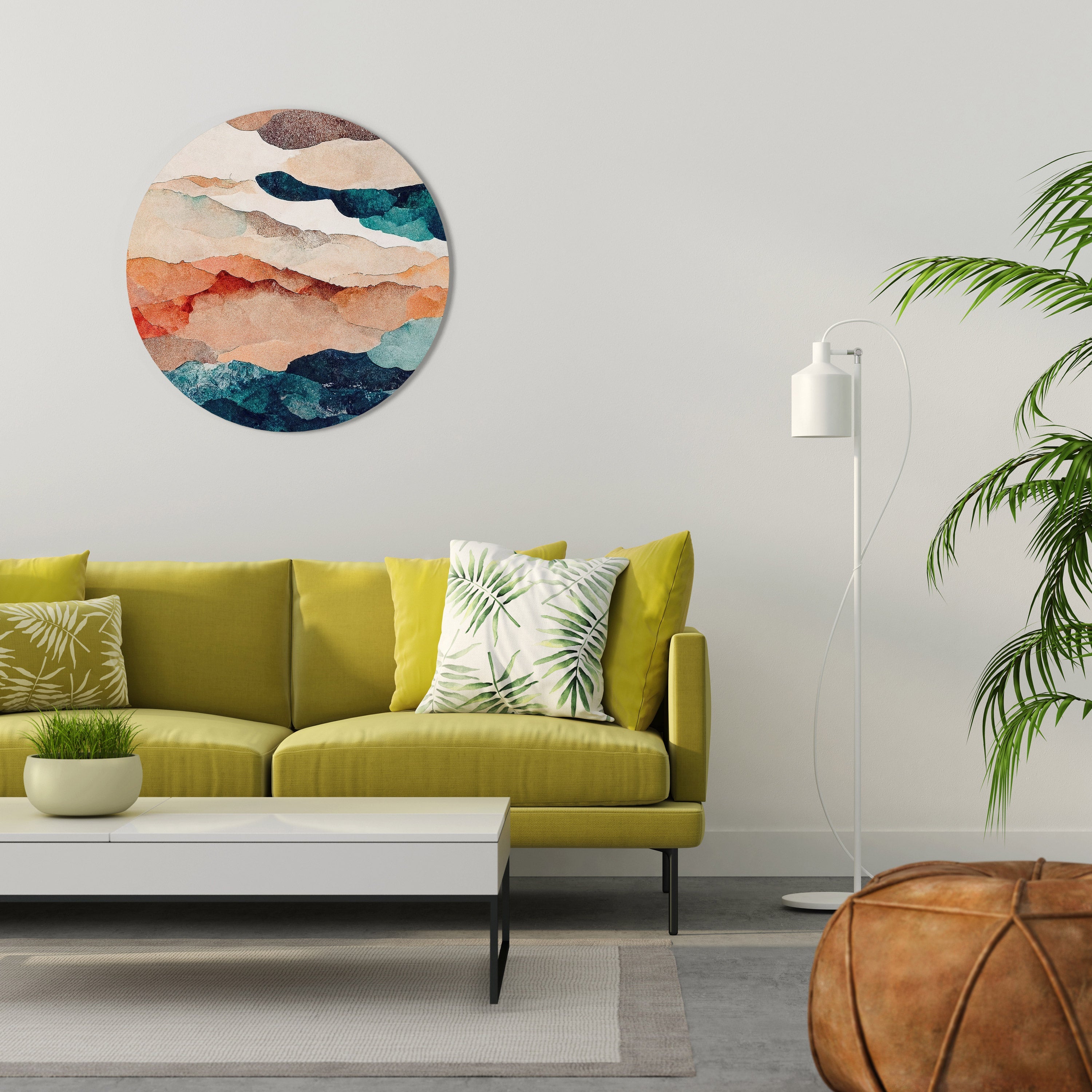 ABSTRACT LANDSCAPE Round Wall Art