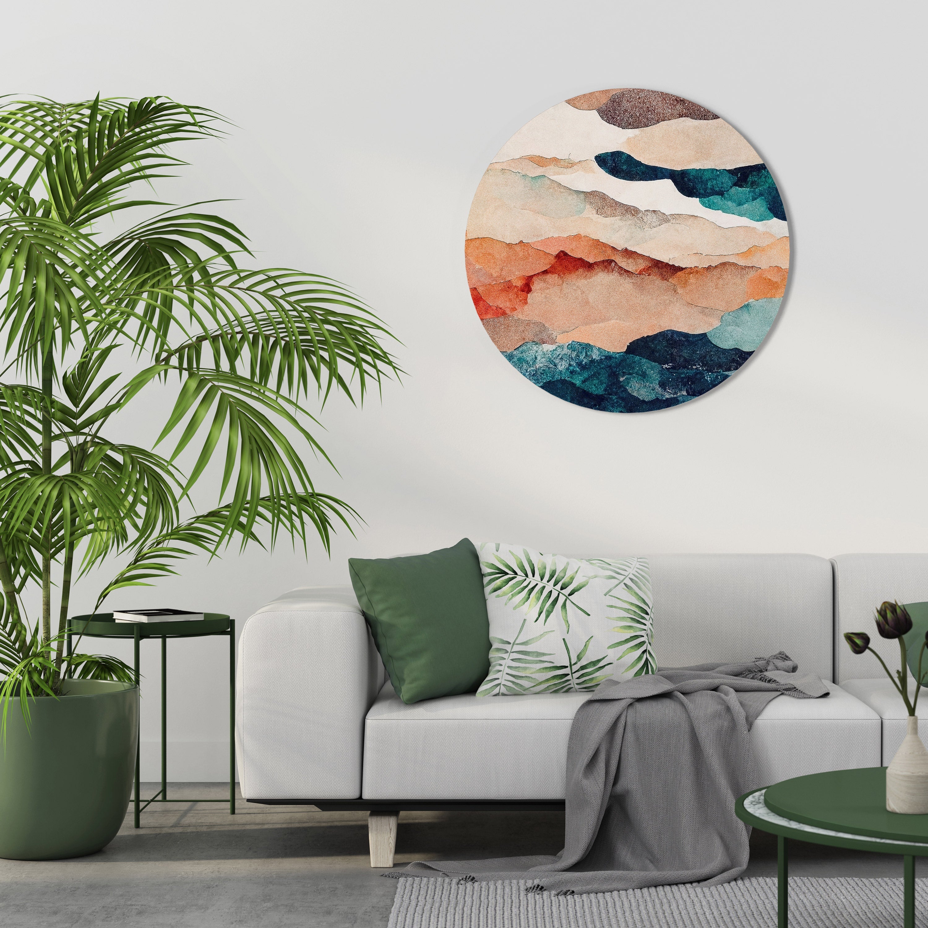 ABSTRACT LANDSCAPE Round Wall Art