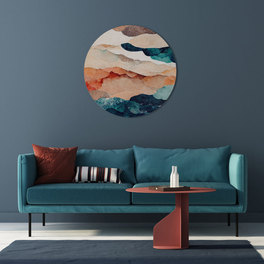 ABSTRACT LANDSCAPE Round Wall Art