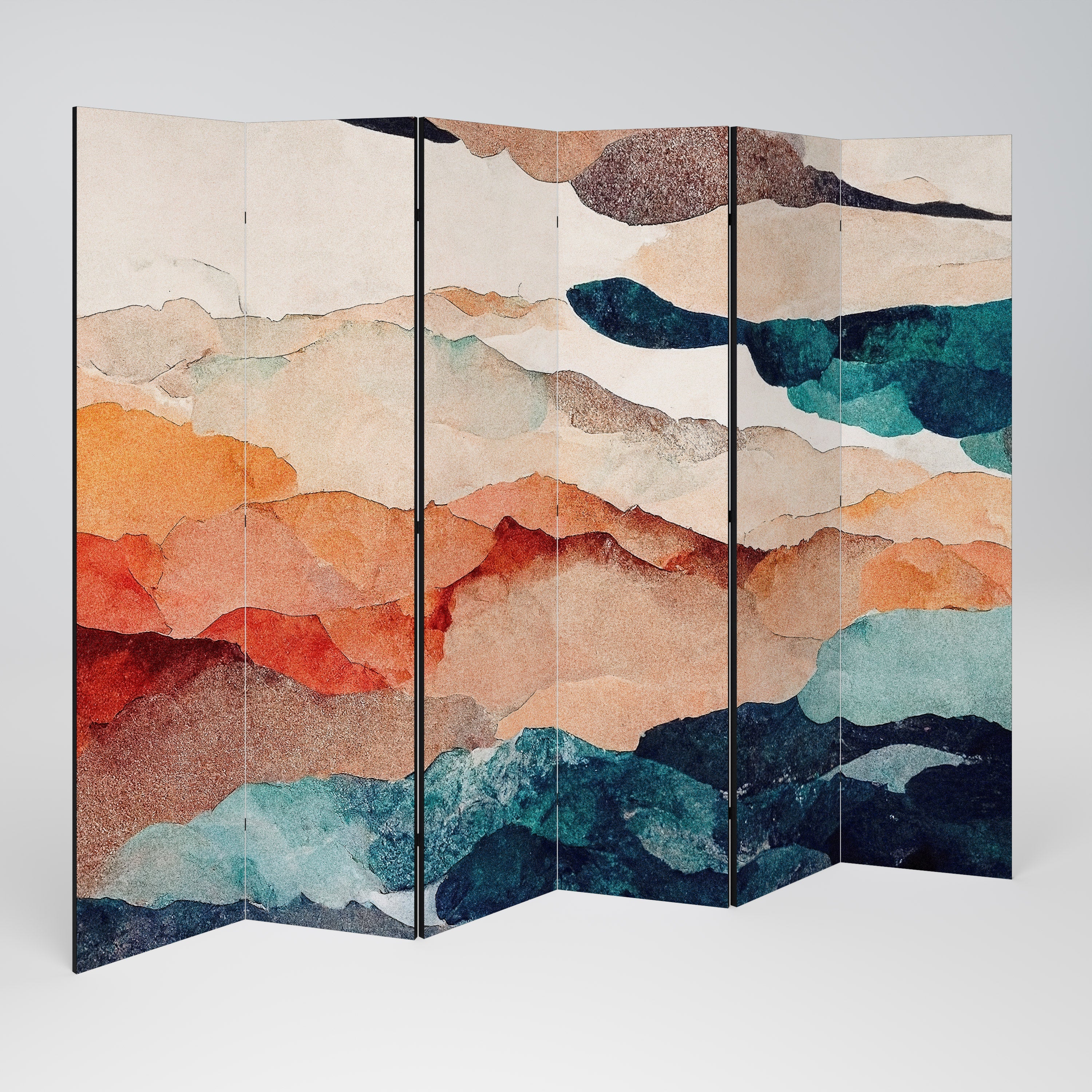 ABSTRACT LANDSCAPE Biombo Decorativo de 6 Painéis