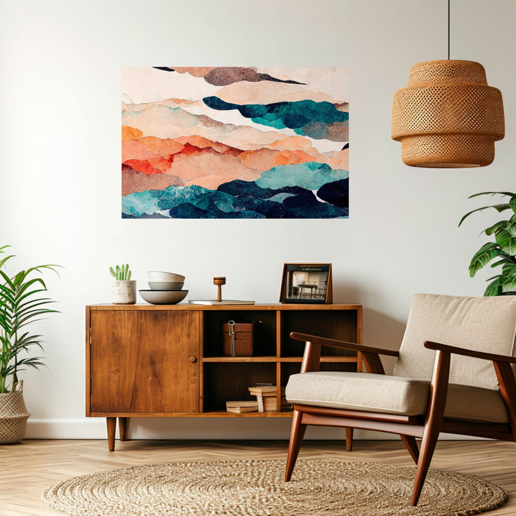 ABSTRACT LANDSCAPE Poster Horizontal Autocolante