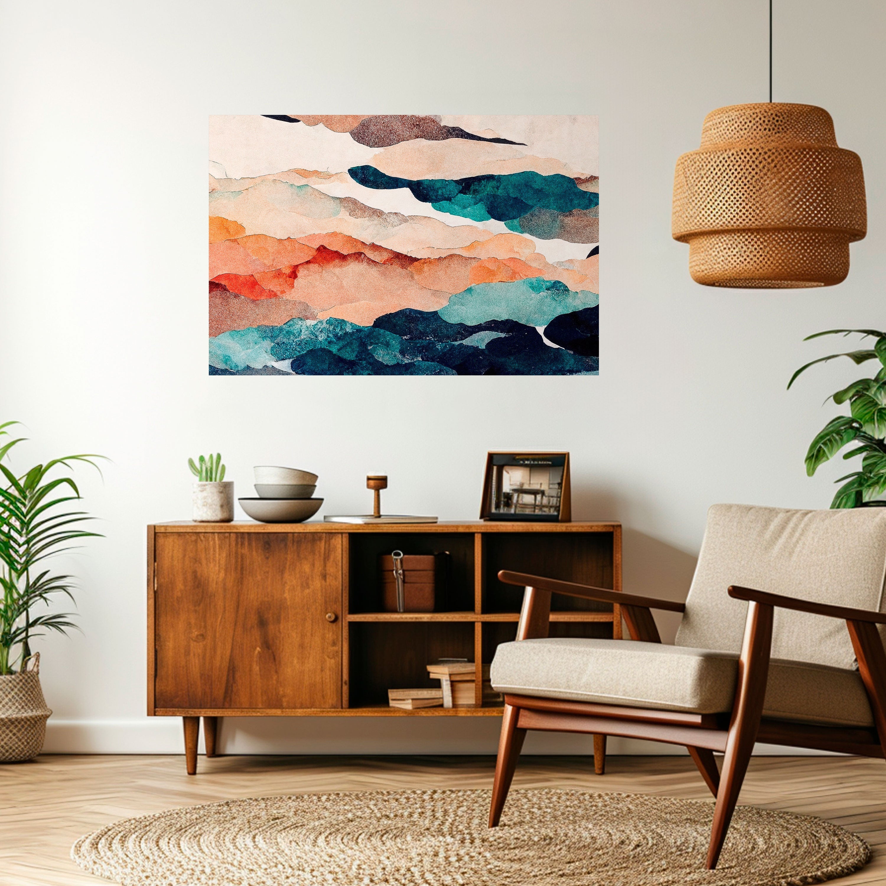 ABSTRACT LANDSCAPE Poster Horizontal Autocolante