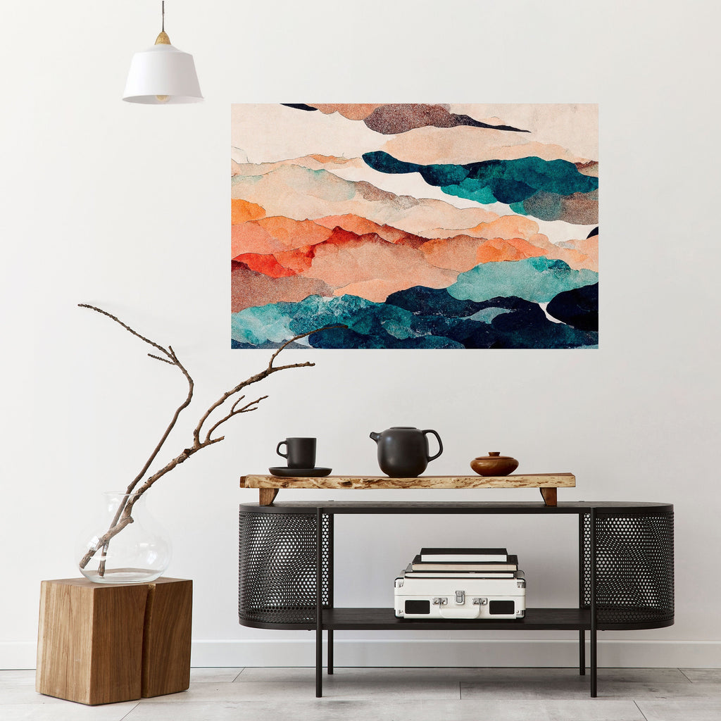 ABSTRACT LANDSCAPE Poster Horizontal Autocolante