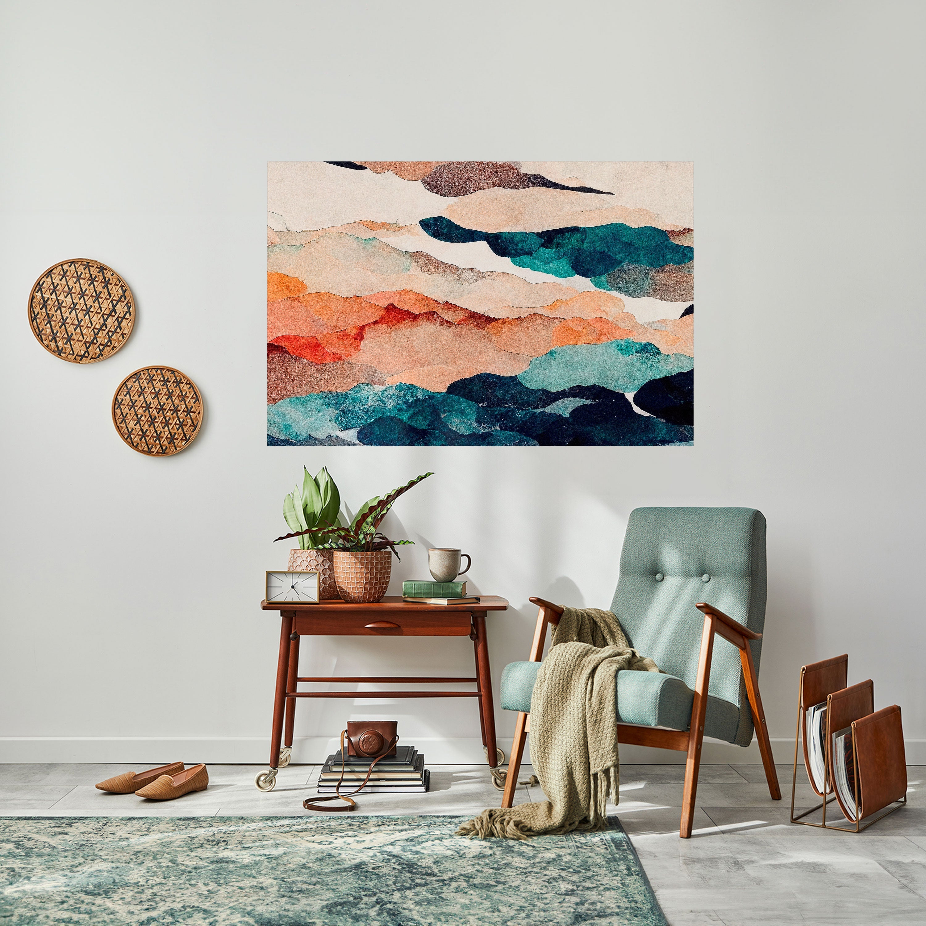 ABSTRACT LANDSCAPE Poster Horizontal Autocolante
