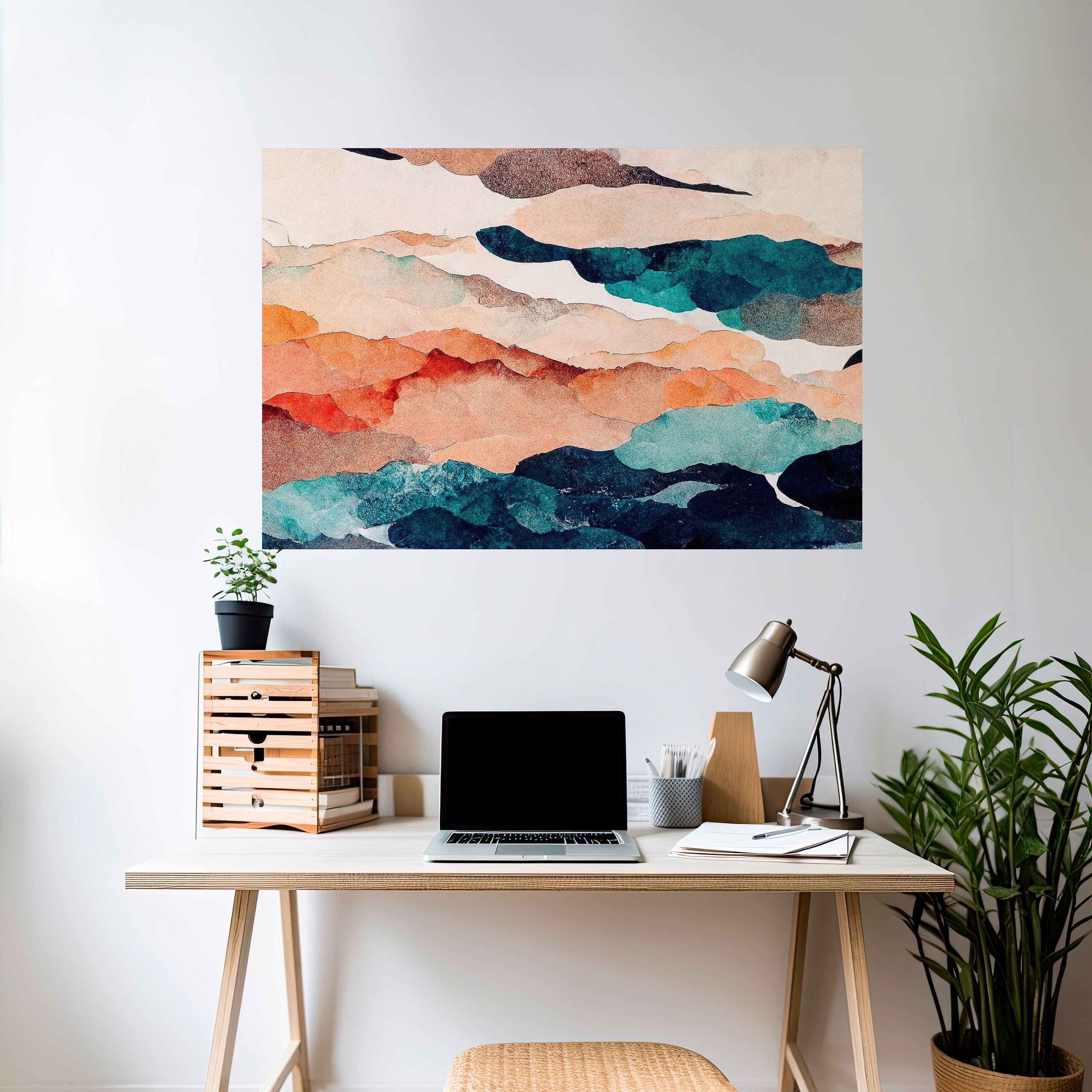 ABSTRACT LANDSCAPE Poster Horizontal Autocolante