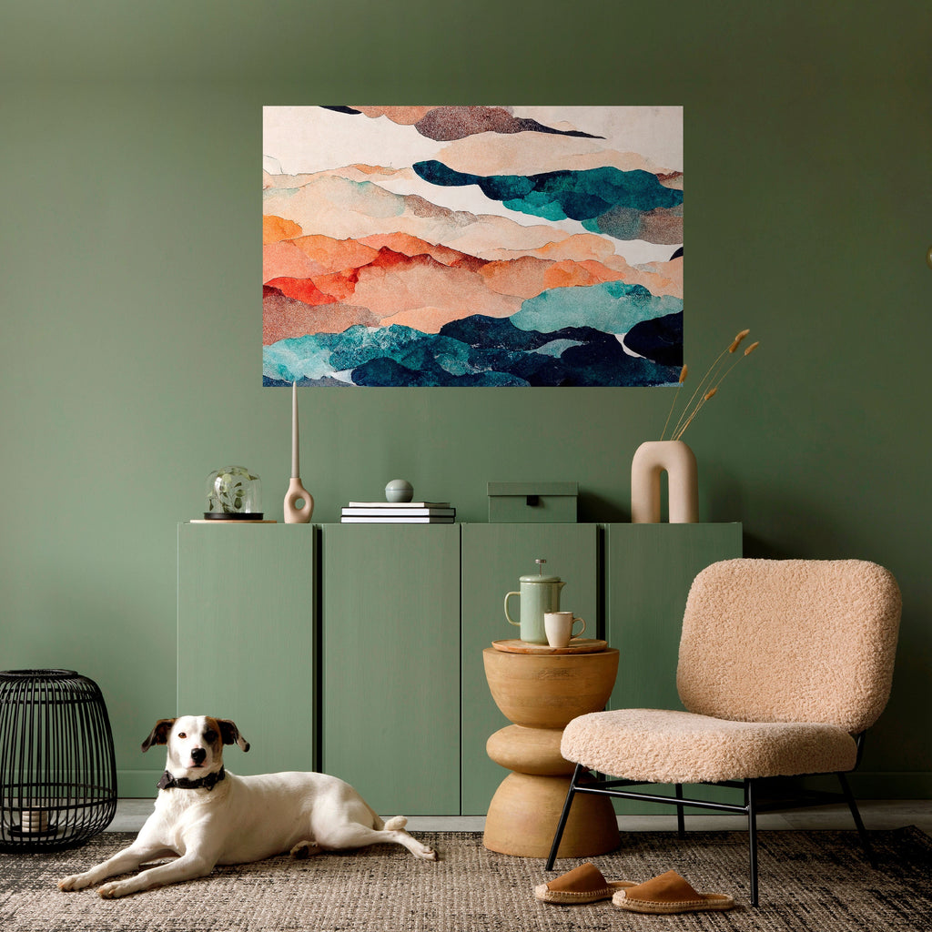 ABSTRACT LANDSCAPE Poster Horizontal Autocolante