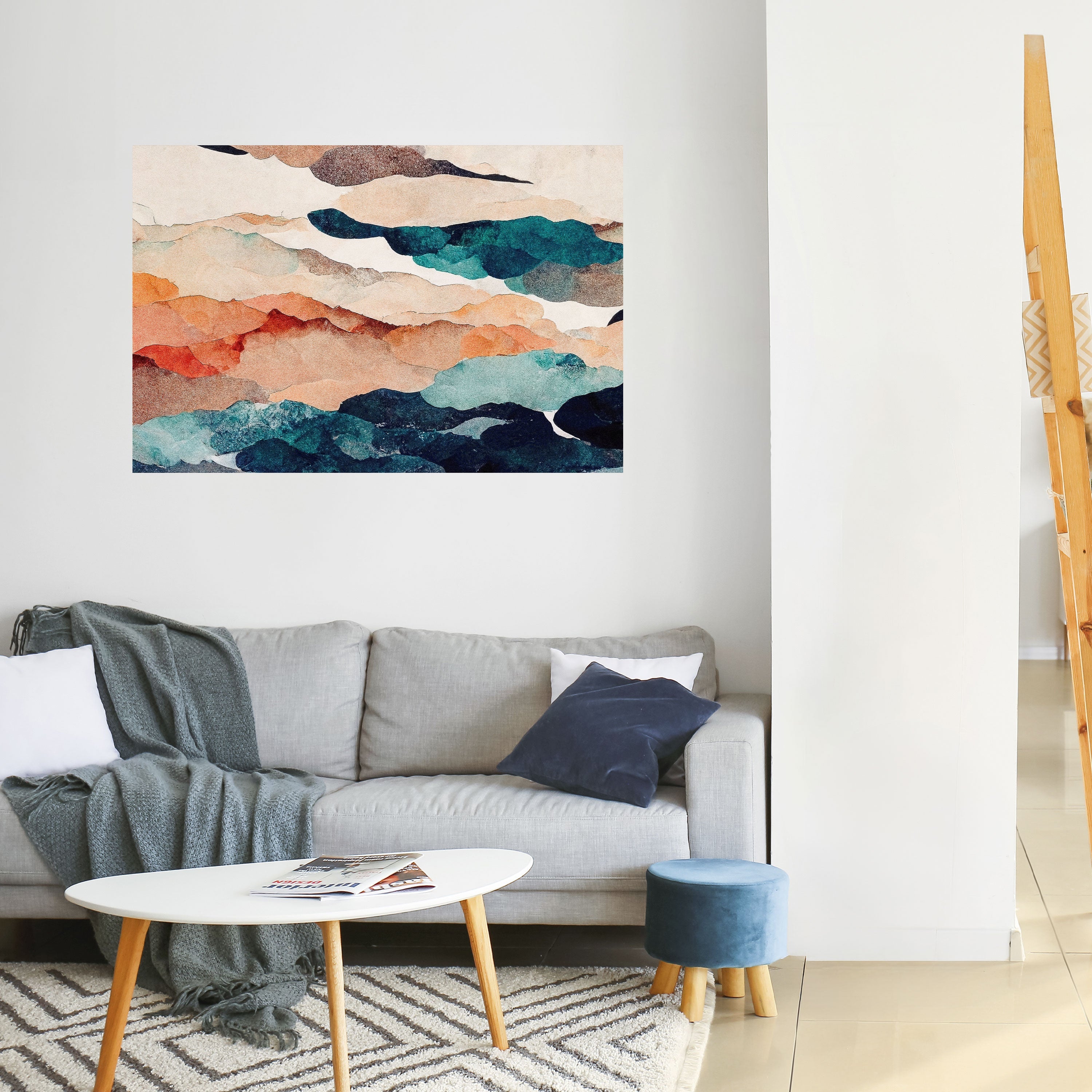 ABSTRACT LANDSCAPE Poster Horizontal Autocolante