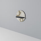 HEXAGONAL SHAPES Prateleira Oval Decorativa em Acabamento Preto