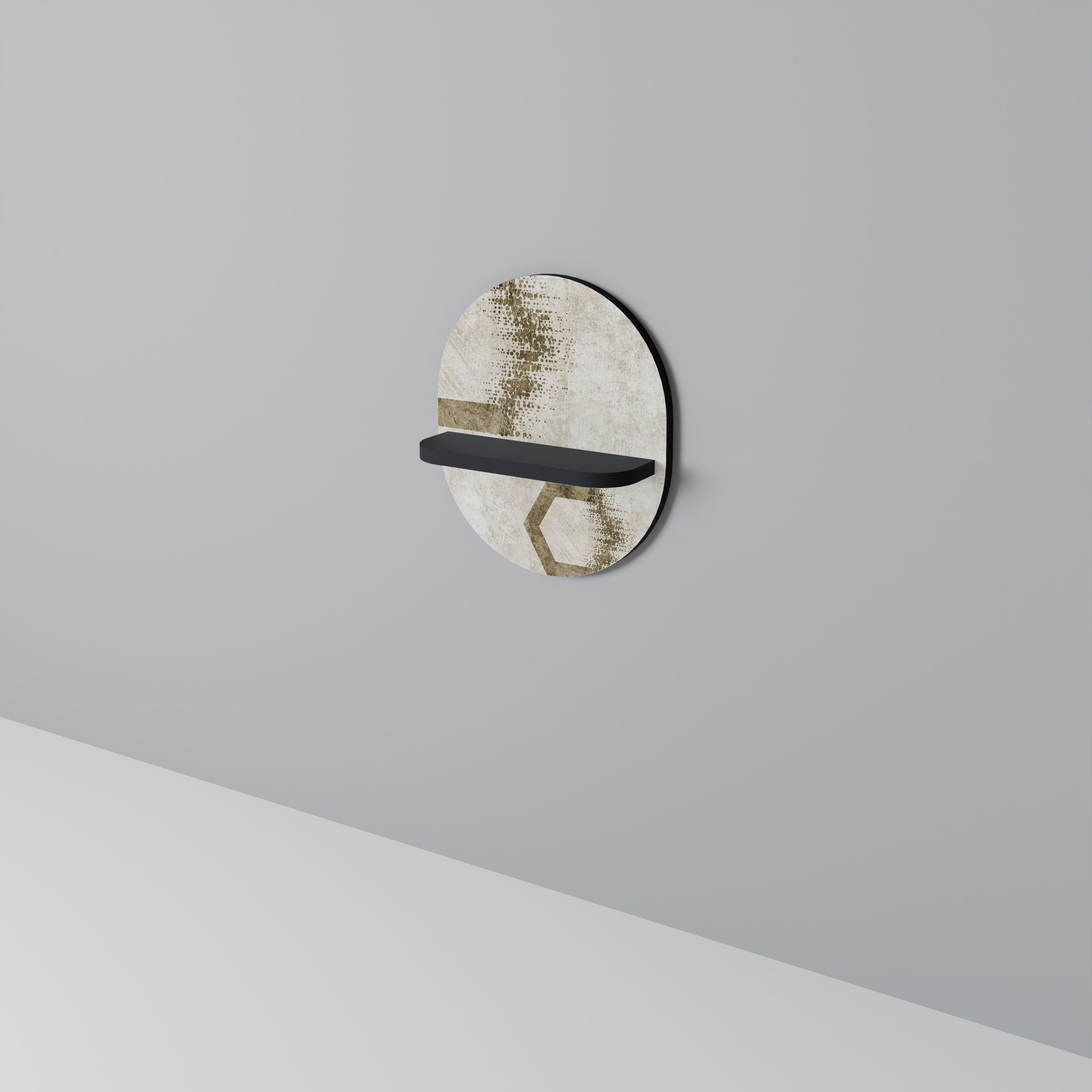 HEXAGONAL SHAPES Prateleira Oval Decorativa em Acabamento Preto