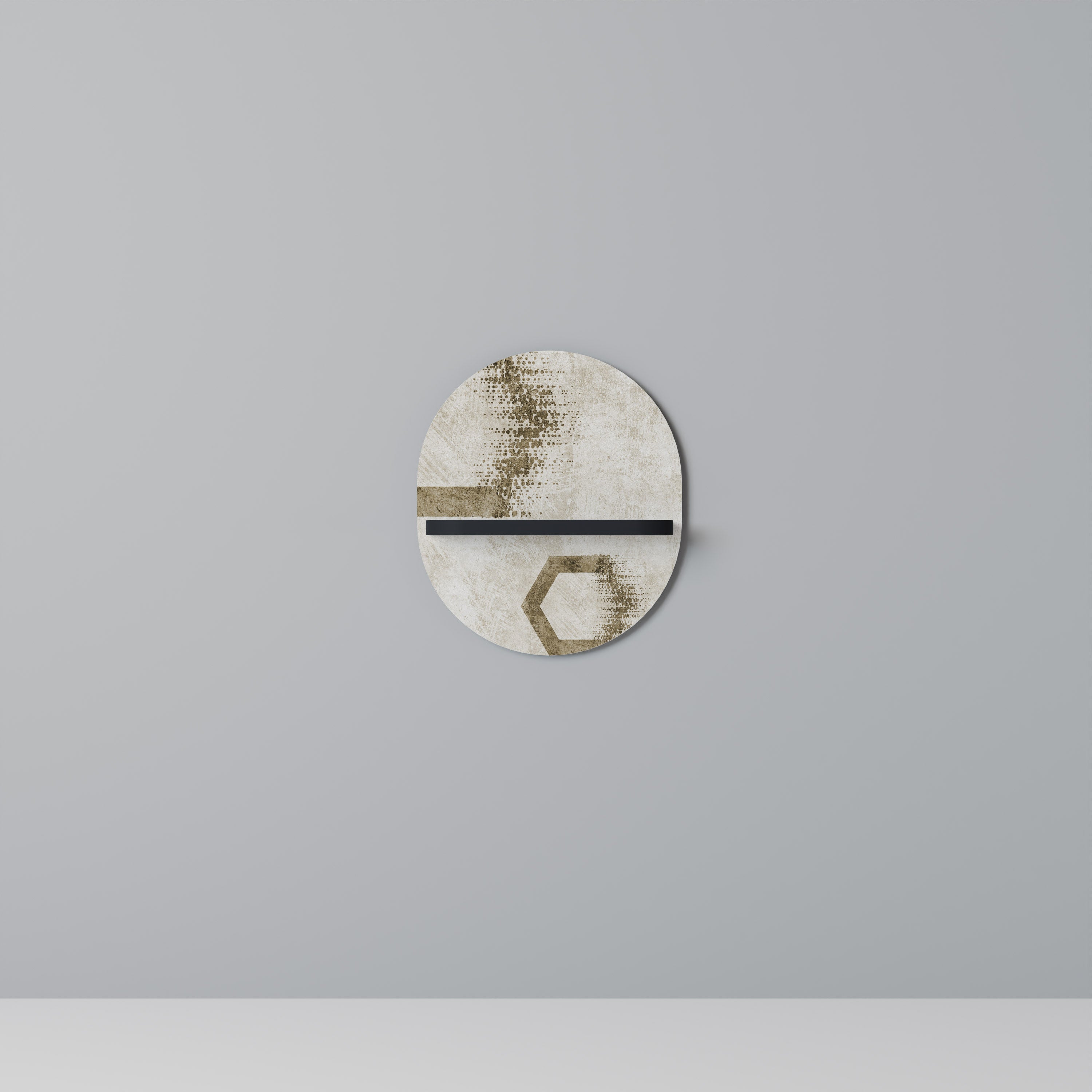 HEXAGONAL SHAPES Prateleira Oval Decorativa em Acabamento Preto