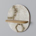 HEXAGONAL SHAPES Prateleira Oval Decorativa em Efeito Carvalho