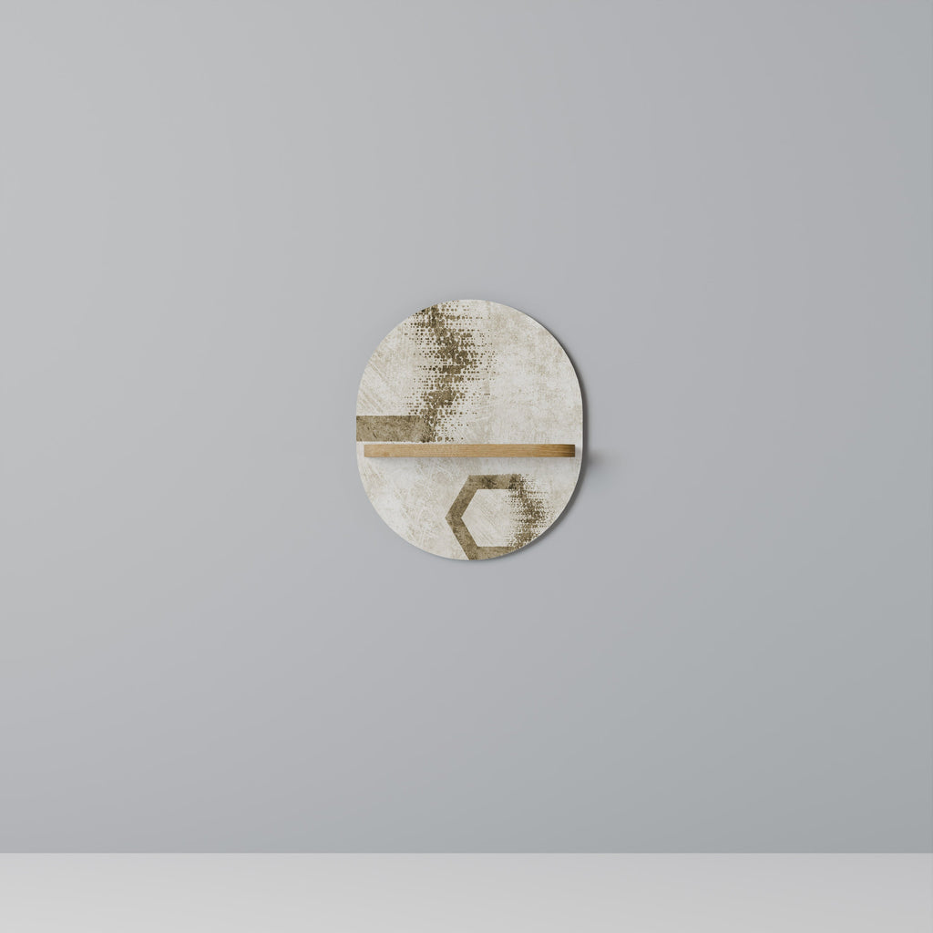 HEXAGONAL SHAPES Prateleira Oval Decorativa em Efeito Carvalho