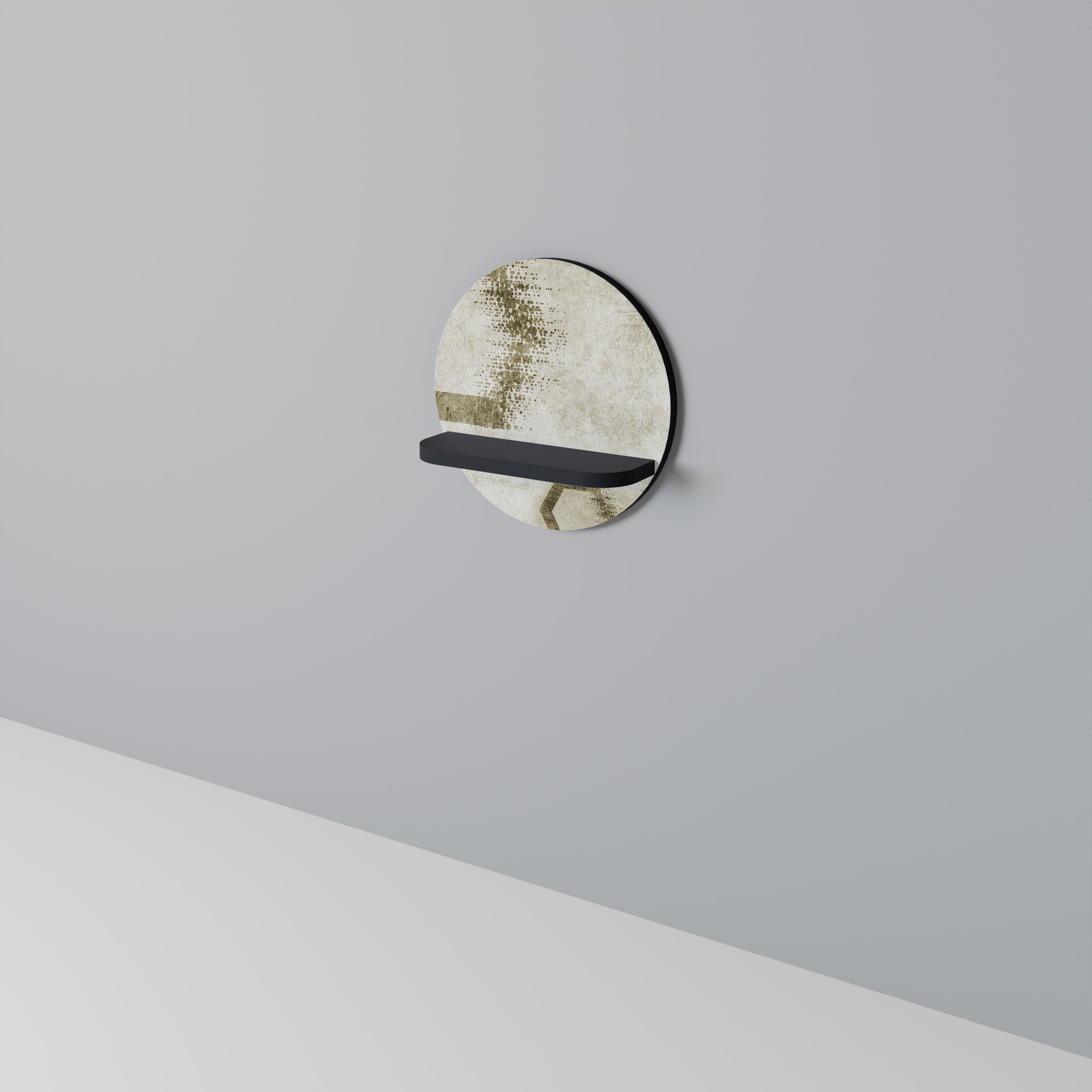 HEXAGONAL SHAPES Prateleira Redonda Decorativa em Acabamento Preto