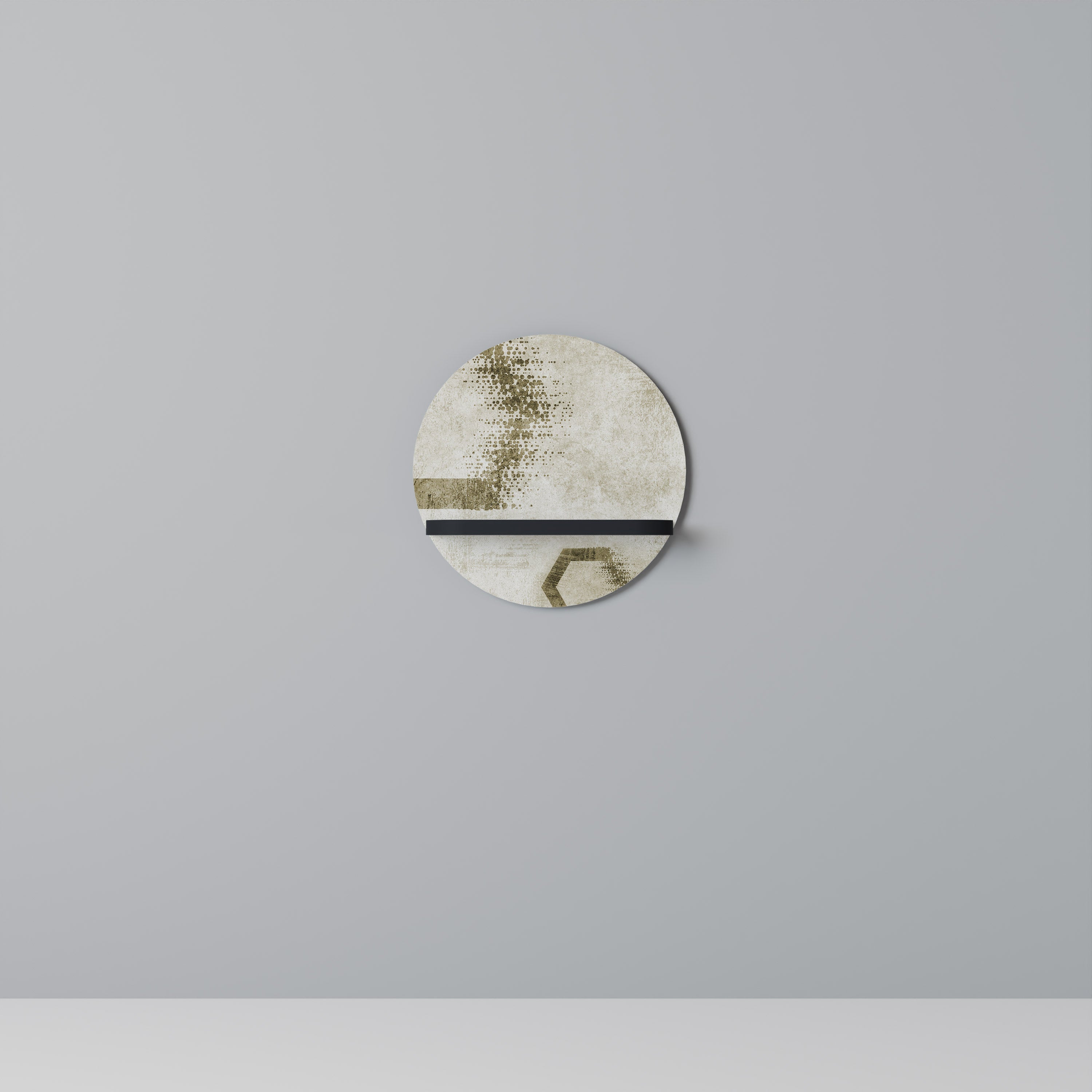 HEXAGONAL SHAPES Prateleira Redonda Decorativa em Acabamento Preto