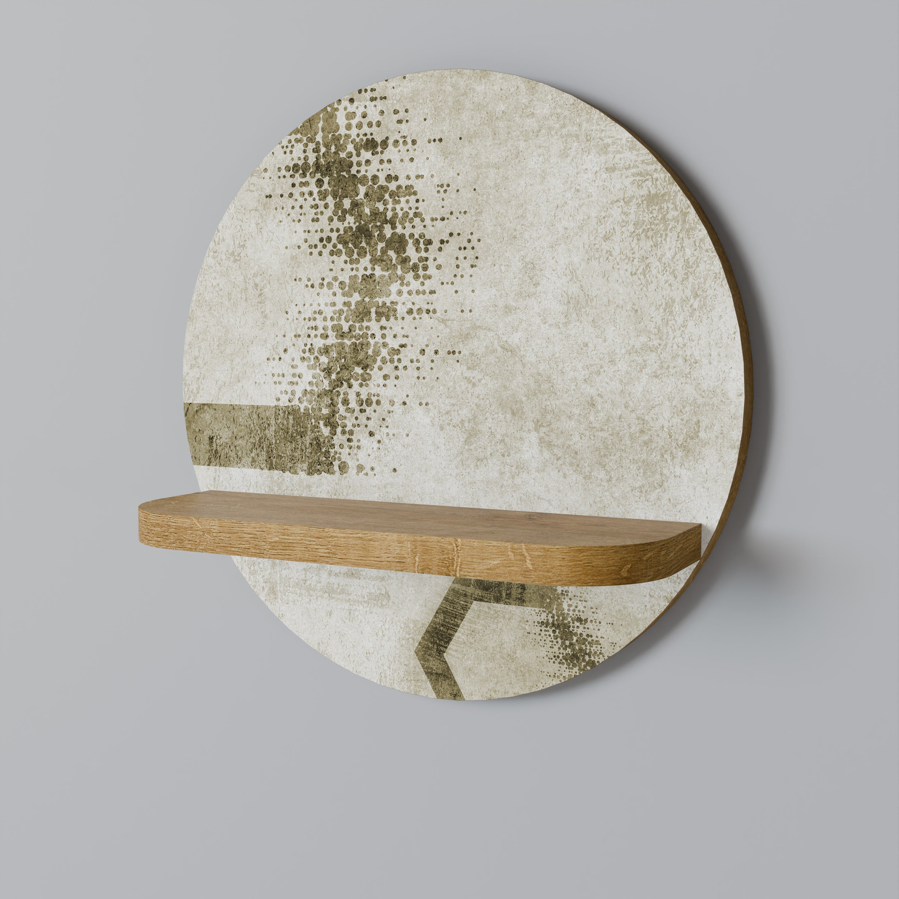 HEXAGONAL SHAPES Prateleira Redonda Decorativa em Efeito Carvalho