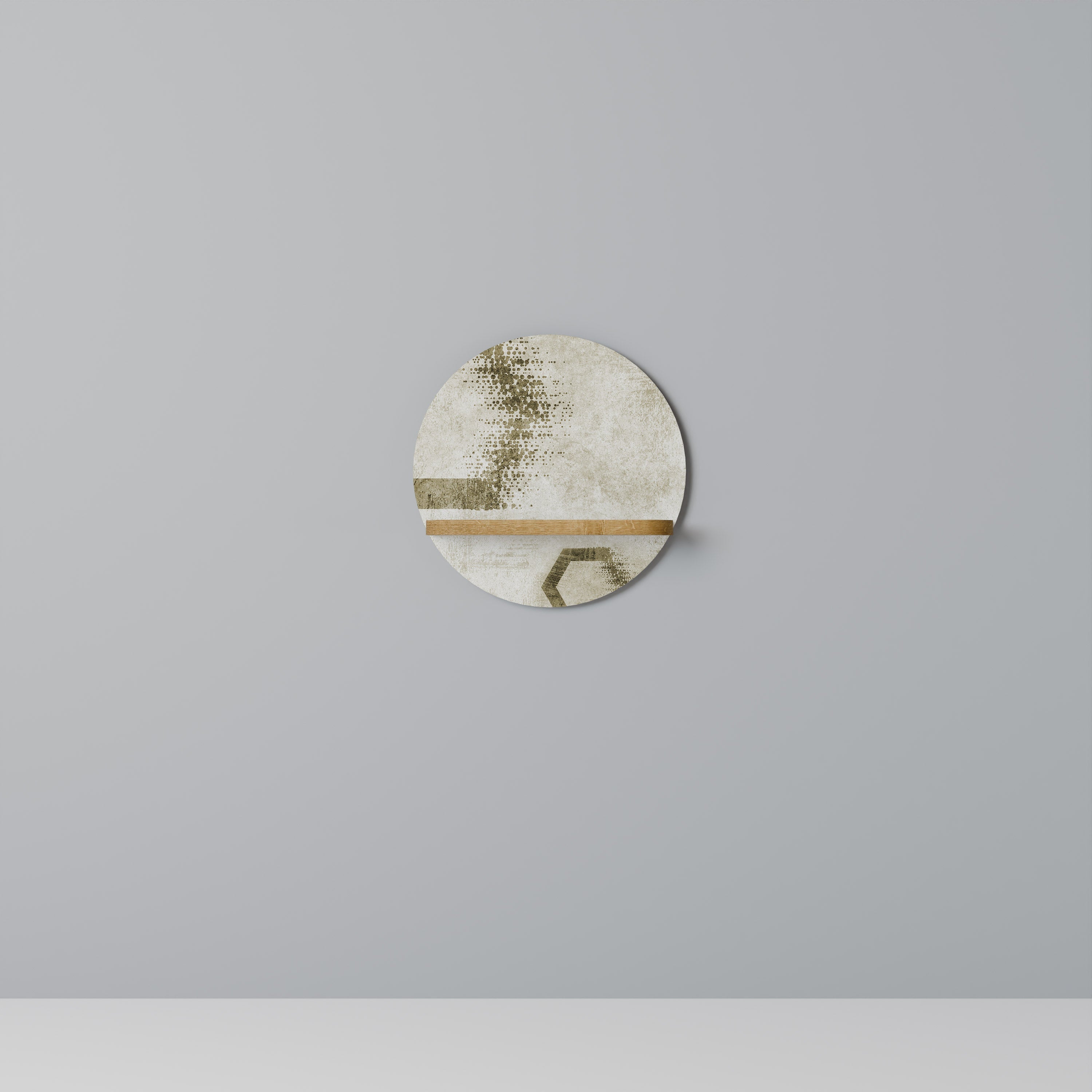 HEXAGONAL SHAPES Prateleira Redonda Decorativa em Efeito Carvalho