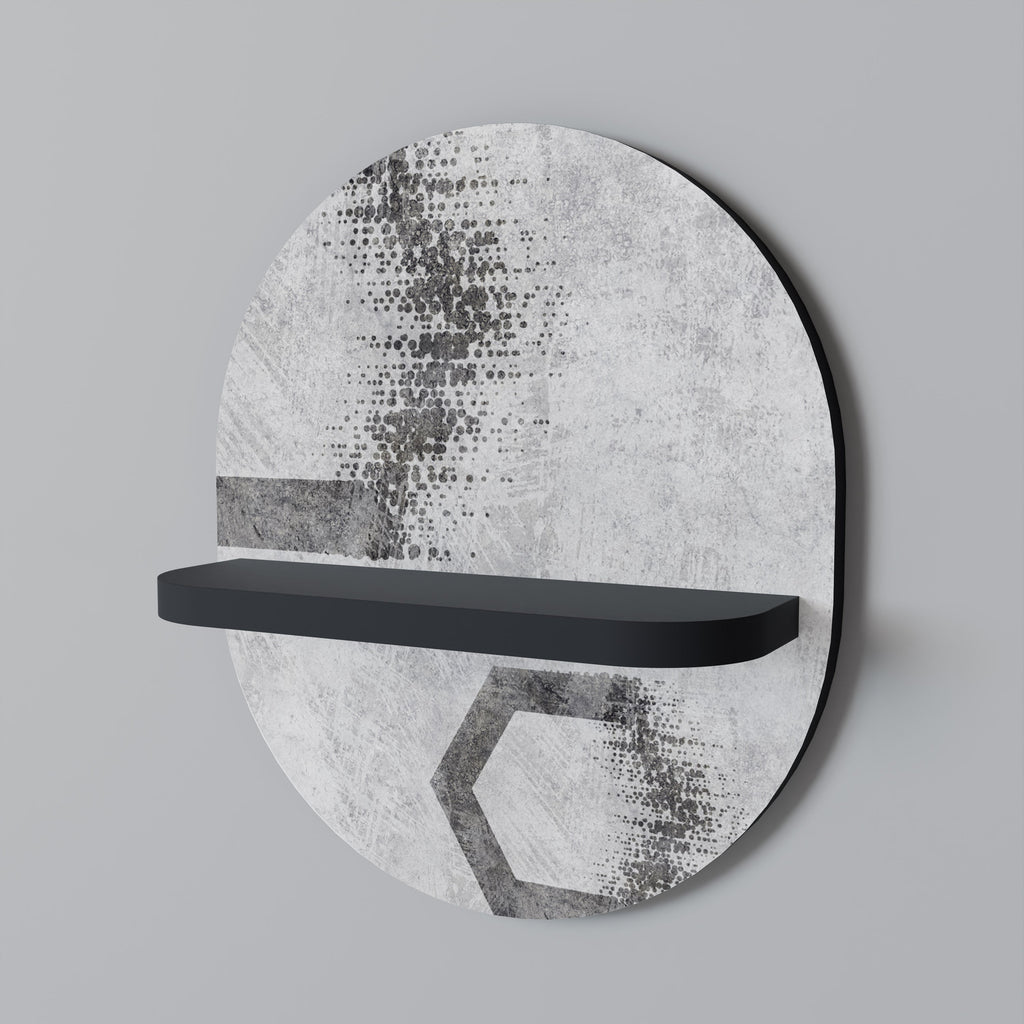 HEXAGONAL FIGURES Prateleira Oval Decorativa em Acabamento Preto