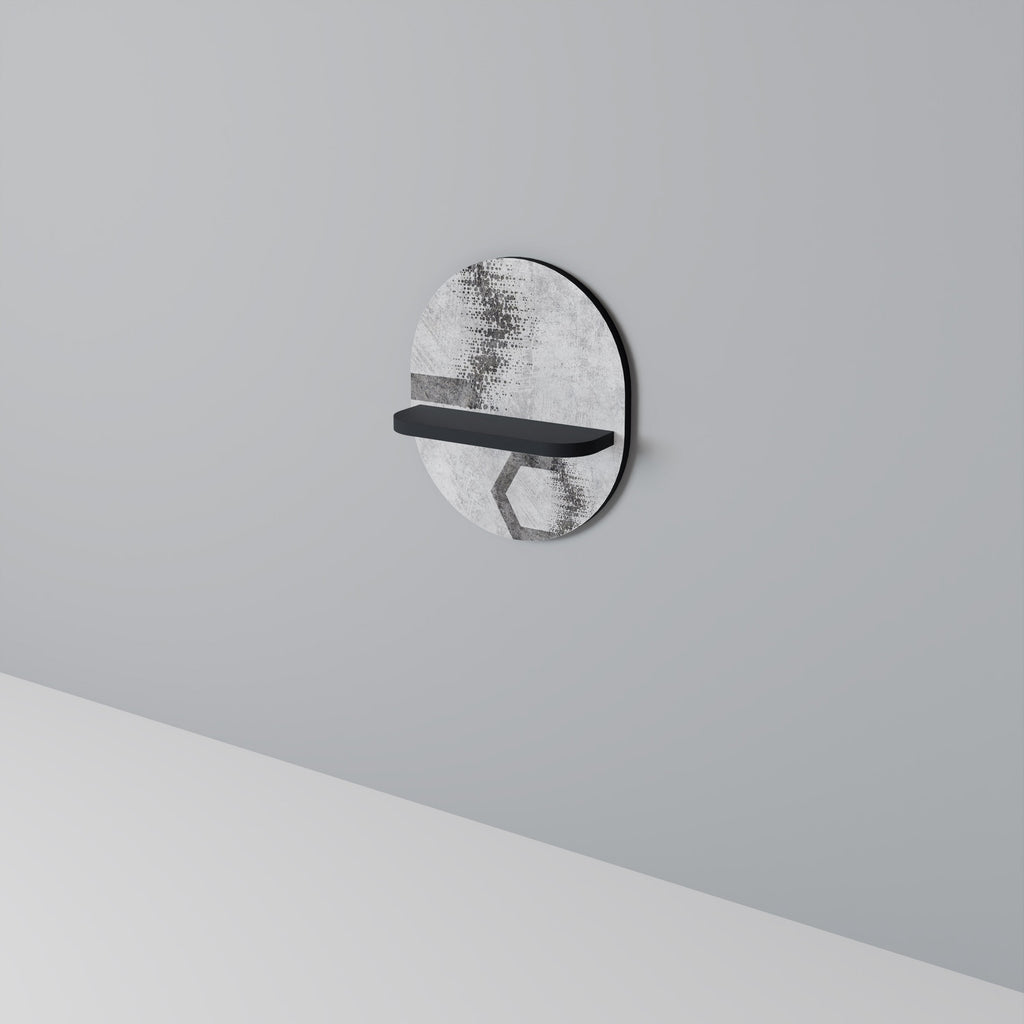 HEXAGONAL FIGURES Prateleira Oval Decorativa em Acabamento Preto