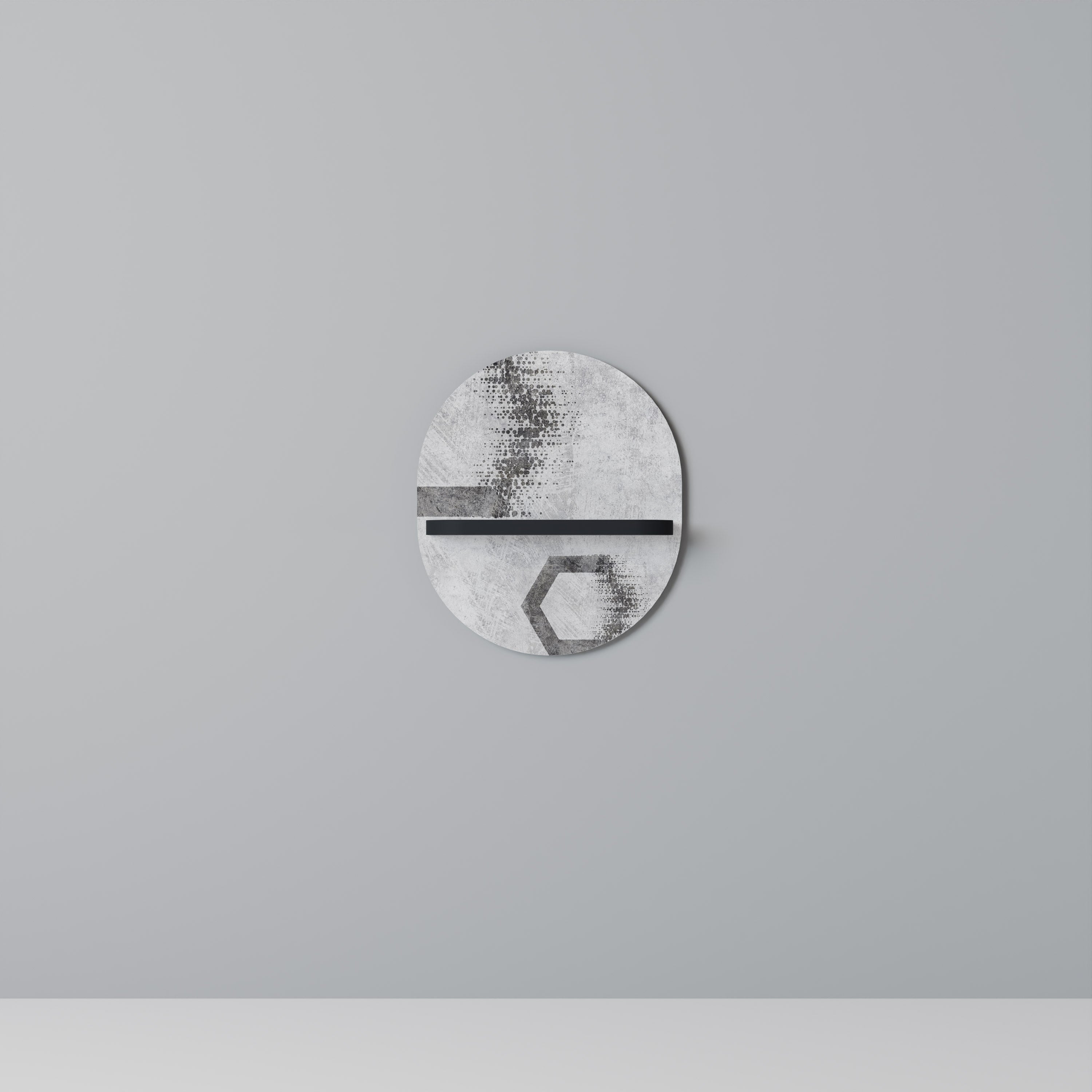 HEXAGONAL FIGURES Prateleira Oval Decorativa em Acabamento Preto