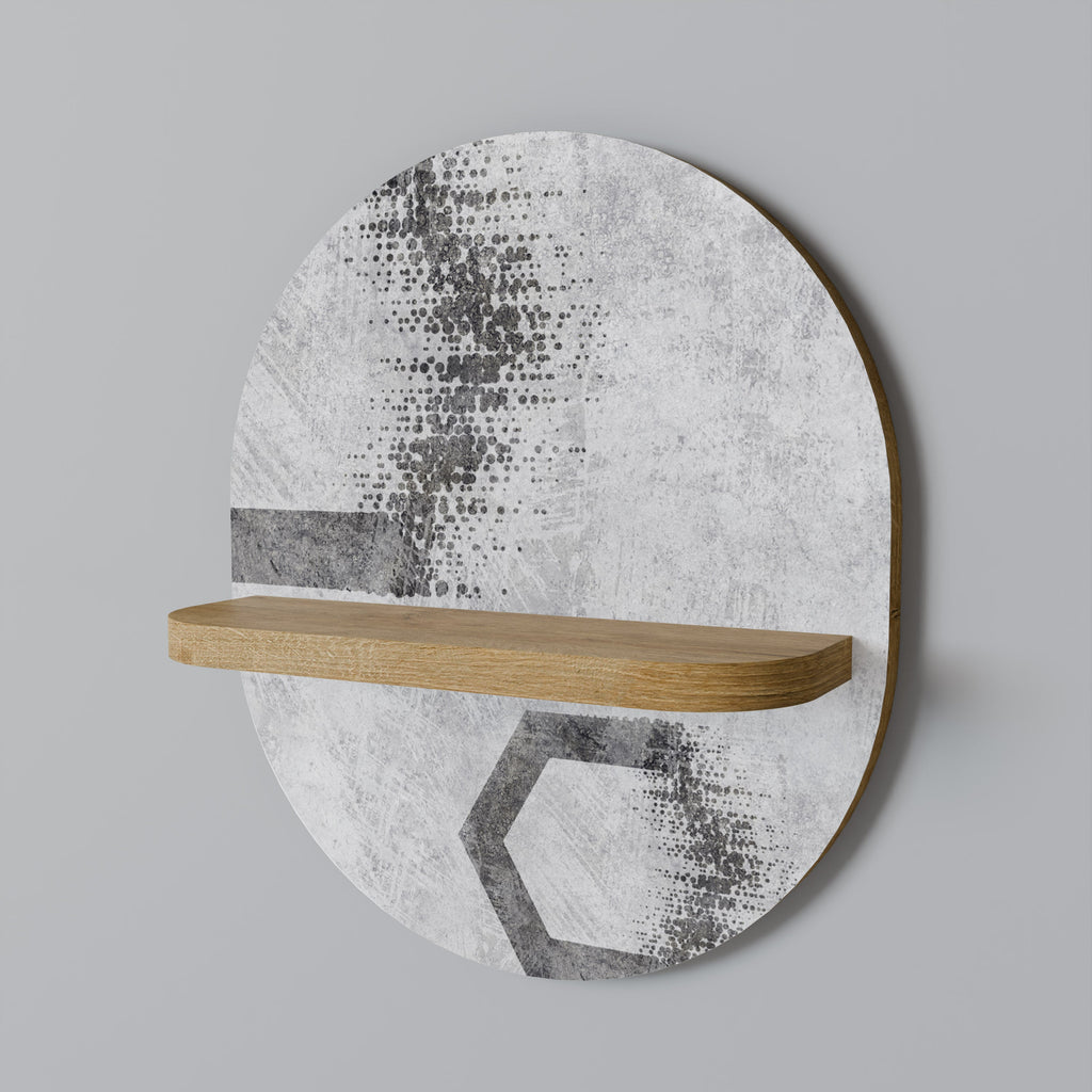 HEXAGONAL FIGURES Prateleira Oval Decorativa em Efeito Carvalho