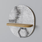 HEXAGONAL FIGURES Prateleira Oval Decorativa em Efeito Carvalho