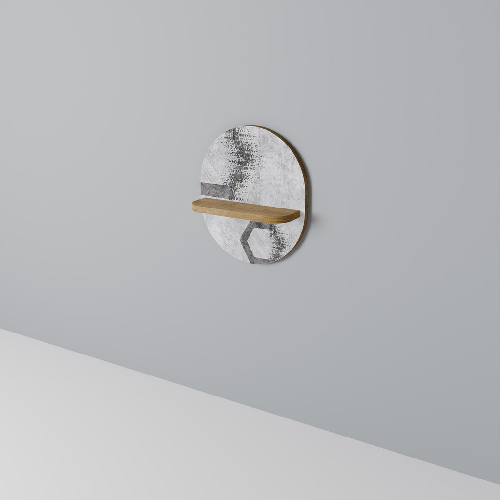 HEXAGONAL FIGURES Prateleira Oval Decorativa em Efeito Carvalho