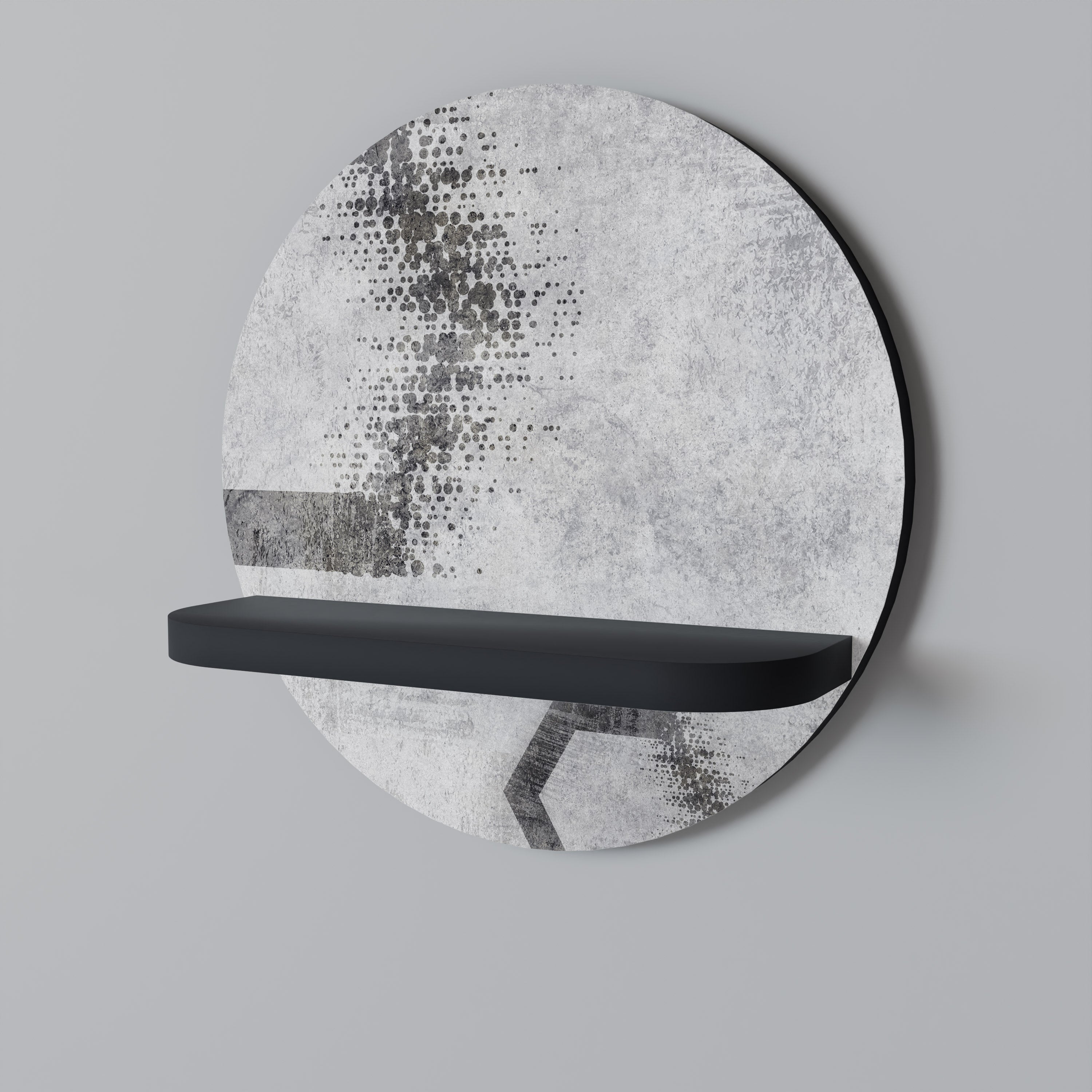 HEXAGONAL FIGURES Prateleira Redonda Decorativa em Acabamento Preto