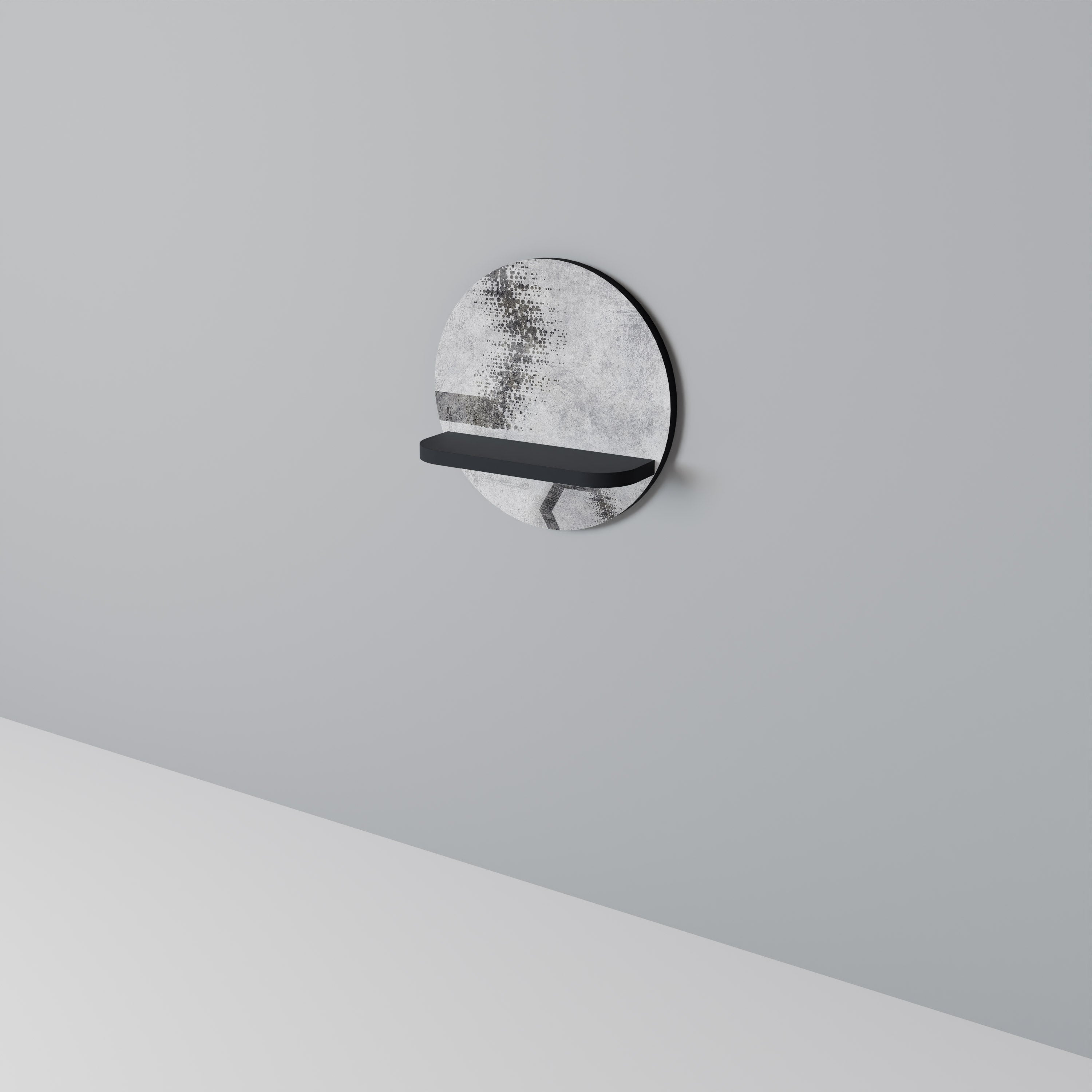 HEXAGONAL FIGURES Prateleira Redonda Decorativa em Acabamento Preto